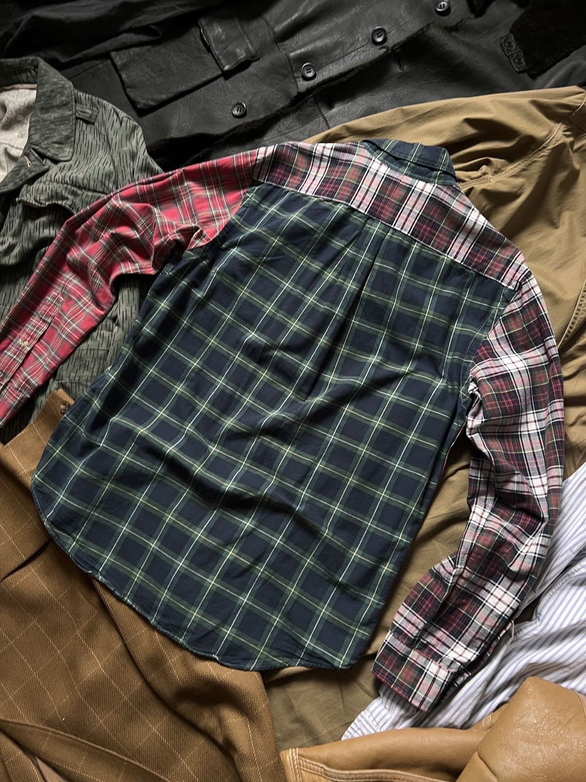 Ralph Lauren Vintage Ralph Lauren Patchwork Cotton Flannel ButtonUp Shirt Size US M / EU 48-50 / 2 - 8 Thumbnail