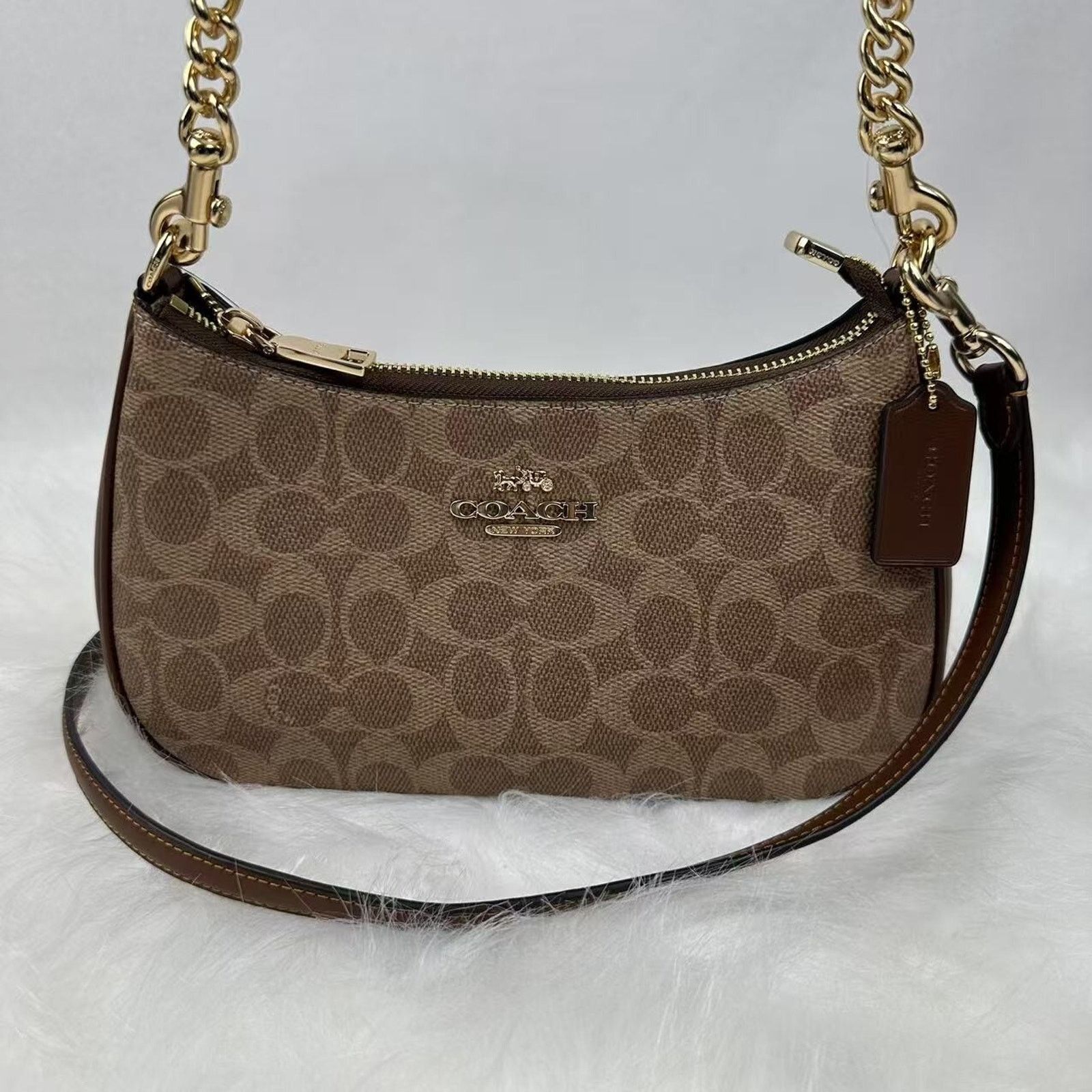 Coach Coach Teri Shoulder Crossbody Bag Signature Canvas/Tan/Brown Size ONE SIZE - 2 Thumbnail