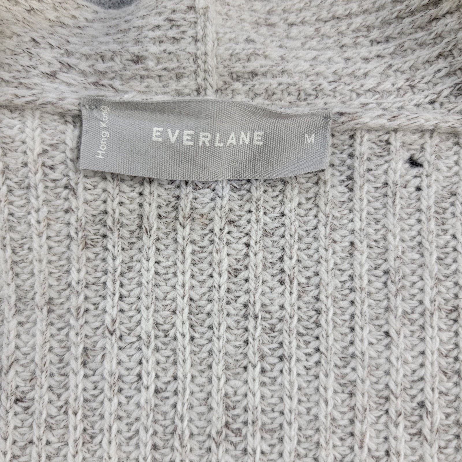 Everlane Everlane Cotton Wool Cardigan Size M Beige Oversized Ribbed Size M / US 6-8 / IT 42-44 - 6 Thumbnail