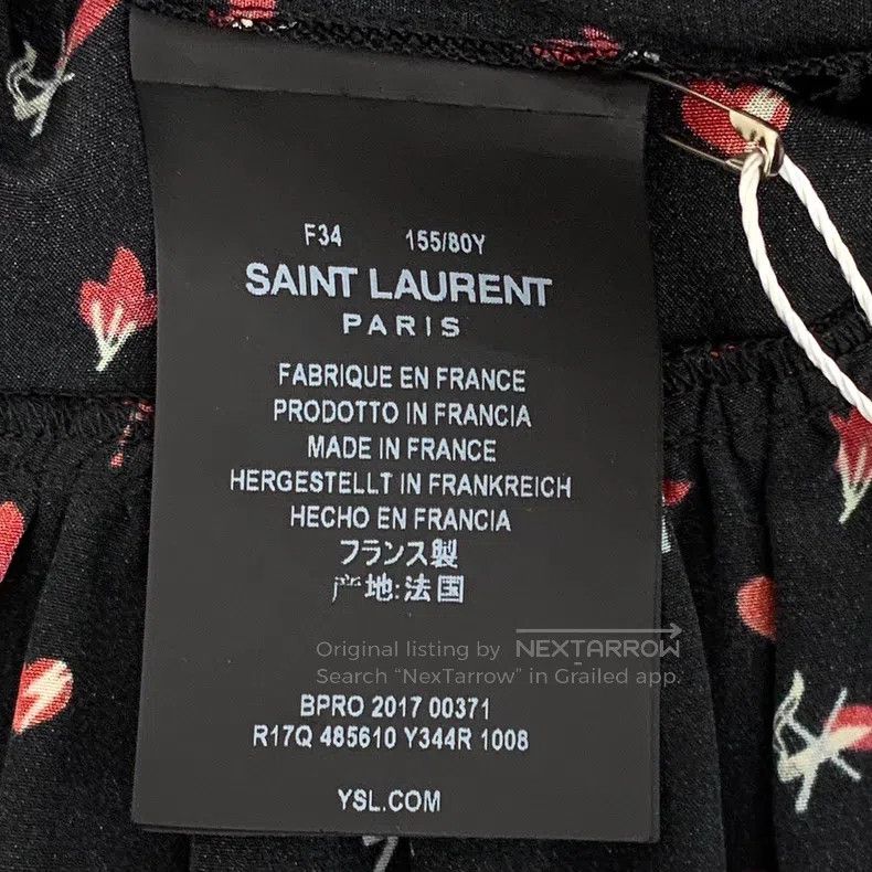 Saint Laurent Paris Saint Laurent Paris Black Silk Chiffon Tie-Belt Bow Long-S Size XXS / US 00 / IT 34 - 6 Thumbnail