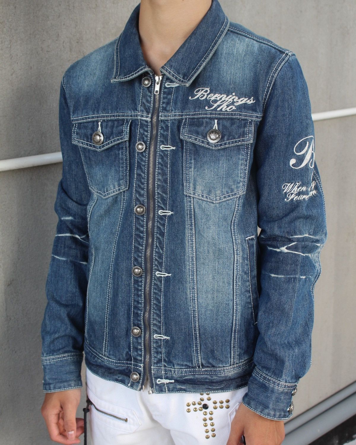 Hysteric Glamour 2000S BERNINGS SHO ZIP UP EMBROIDERED DENIM JACKET Size US L / EU 52-54 / 3 - 3 Thumbnail