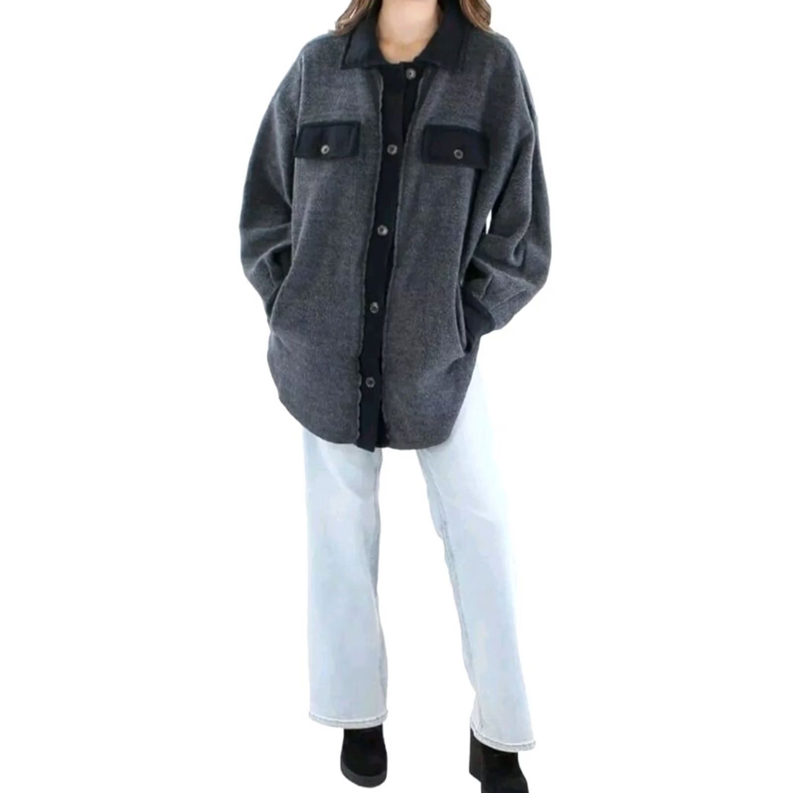 Free People Free People Jacket Women's XS Fleece Multicolor All Seasons Regular Size XS Covered Button Closure Casual Fall Winter Spring Shirt? Size XS / US 0-2 / IT 36-38 - 2 Thumbnail