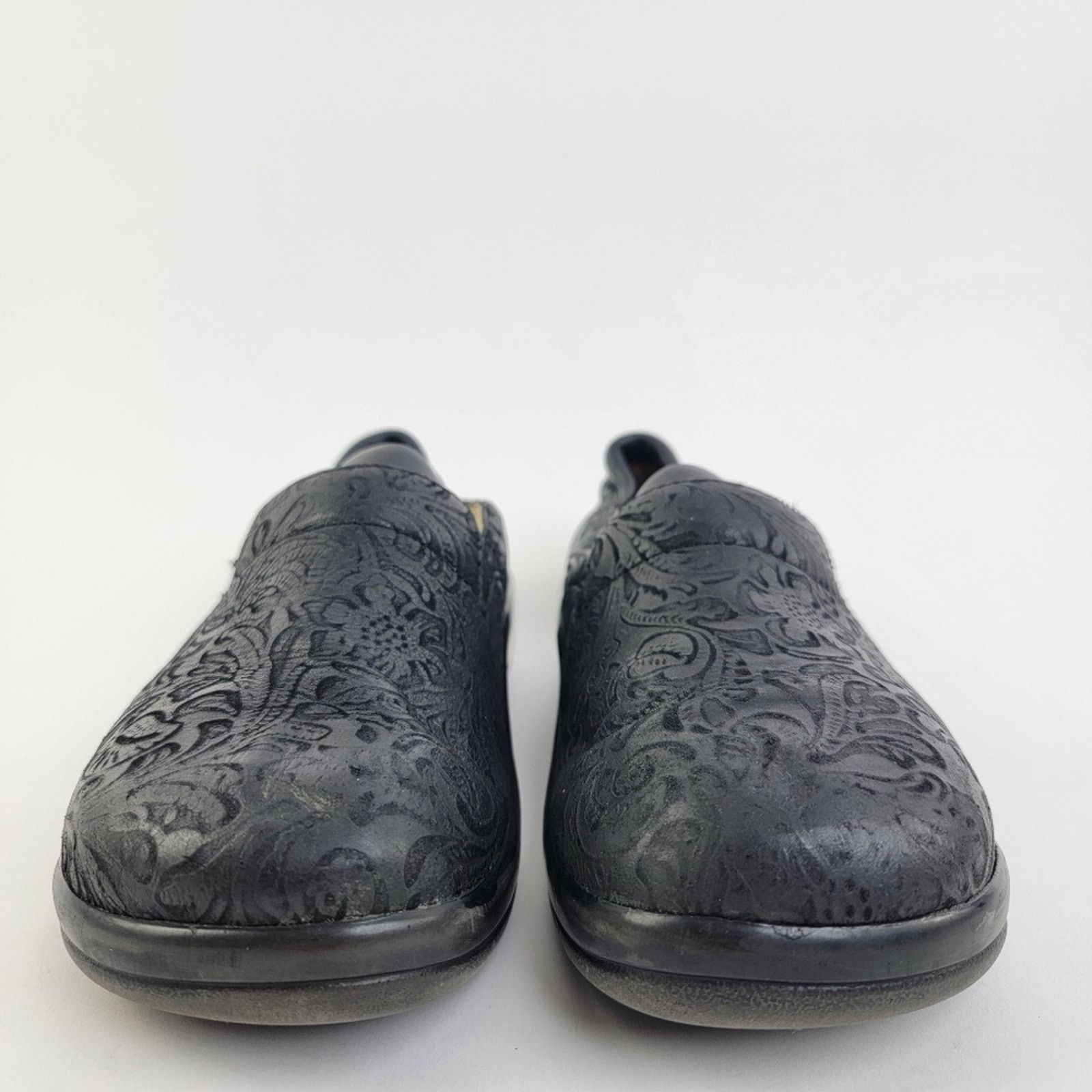 Designer Alegria Keli PRO Black Paisley Slip On Loafer Platform Clogs Size US 7 / IT 37 - 6 Thumbnail
