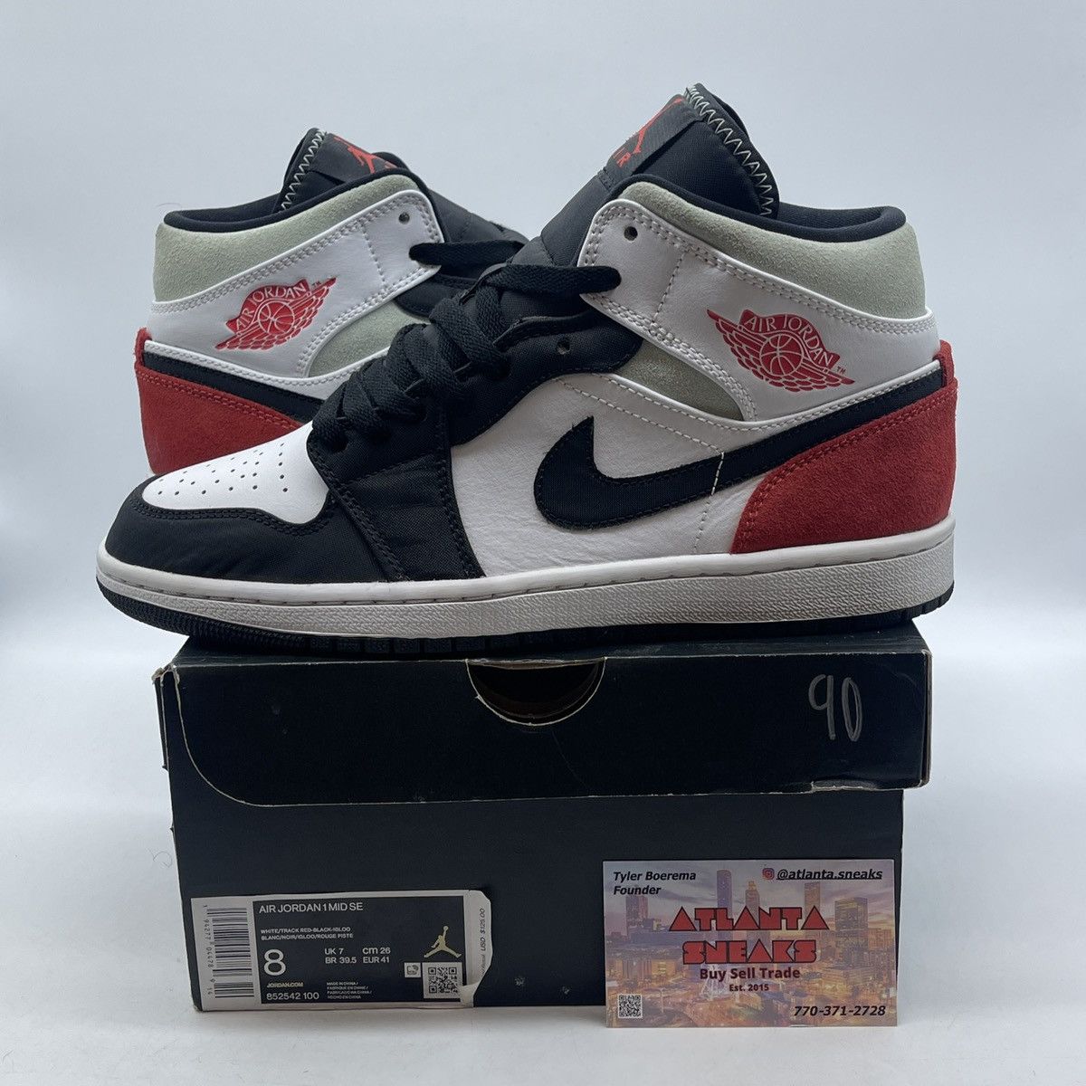 Jordan Brand Air Jordan 1 mid red black toe Size US 8 / EU 41 - 1 Thumbnail