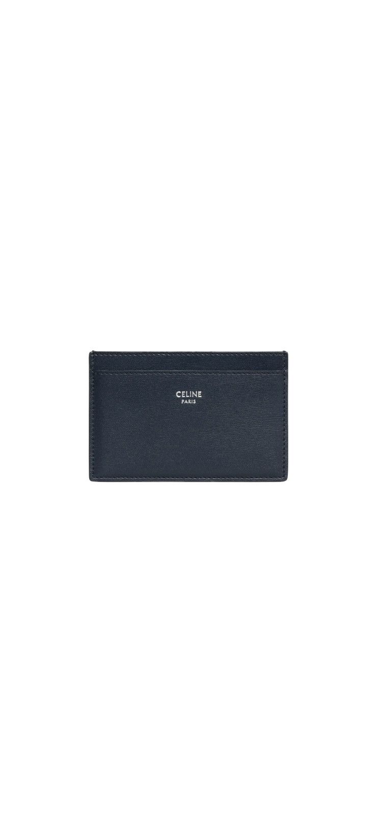 image of Celine Card Holder In Crocodile Embossed Calfskin in Navy, Men's