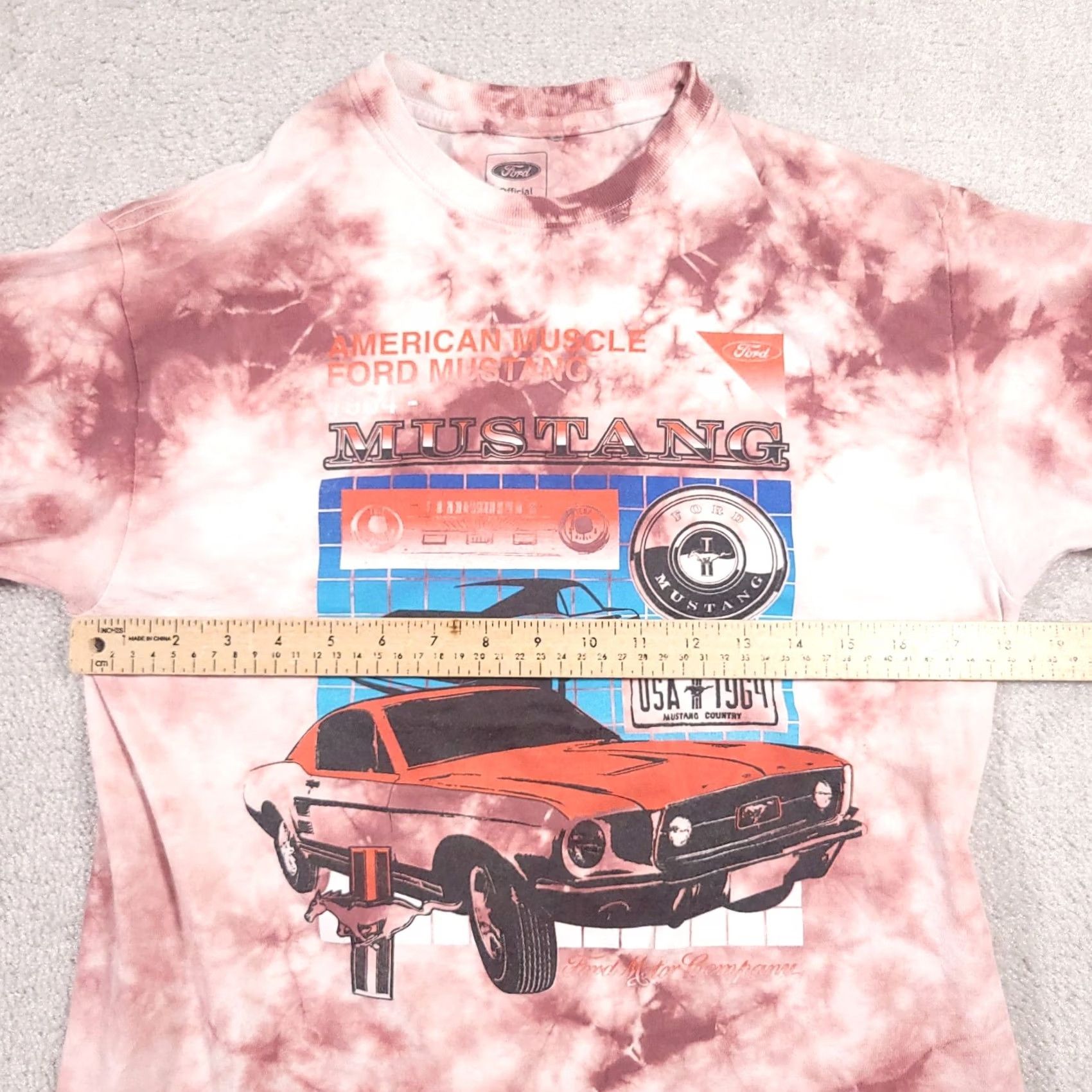 Ford Ford Mustang American Muscle 1964 Shirt Size Medium Red White Tie-Dye Car T Size US M / EU 48-50 / 2 - 3 Thumbnail