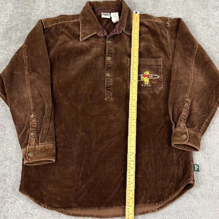 Disney VINTAGE Disney Winnie The Pooh Polo Shirt Men's XL Brown Corduroy Embroidered Short/Long Sleeve Button-Up Classic Casual Apparel Size US XL / EU 56 / 4 - 5 Thumbnail