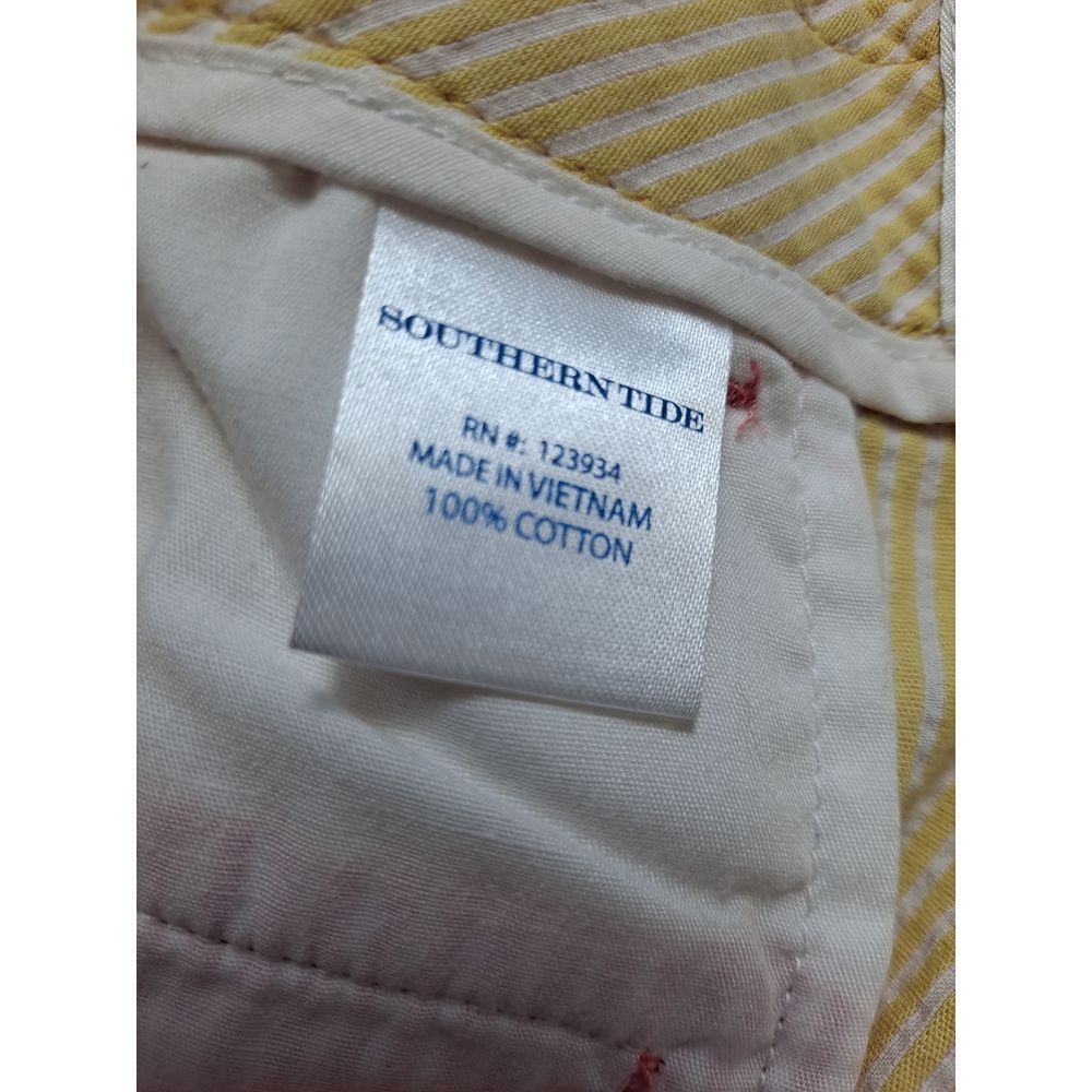 Southern Tide Southern Tide Skipjack Red Seersucker Striped Casual Summer Size US 33 - 4 Thumbnail