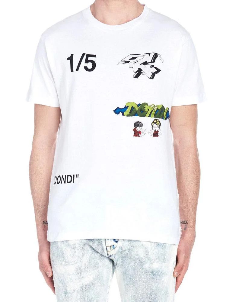 Off-White White Dondi Demon Graffiti Logo T-Shirt Size M / US 6-8 / IT 42-44 - 2 Thumbnail