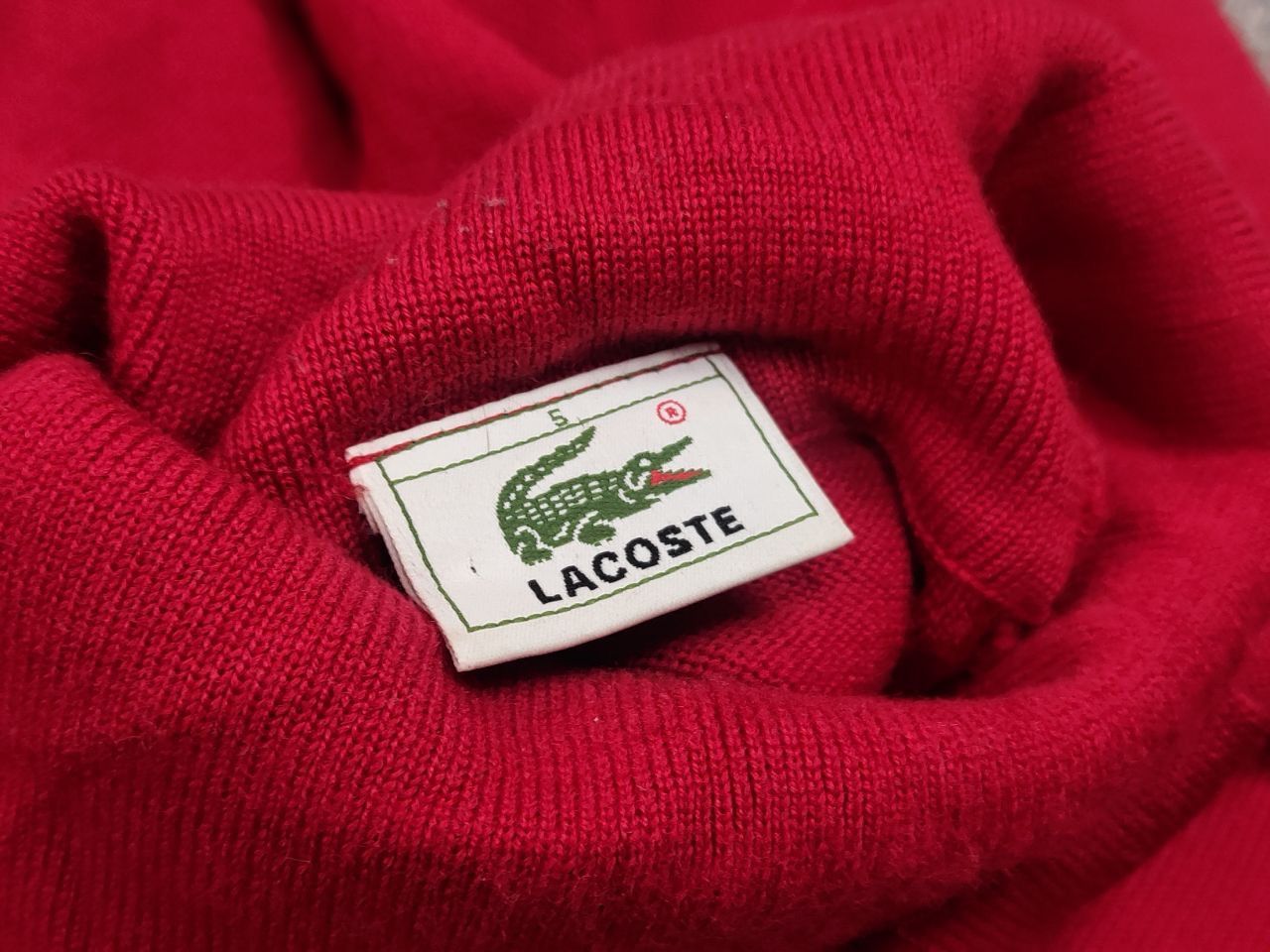 Lacoste Vintage 90's Lacoste Logo Red Wool Turtleneck Sweater Size US XL / EU 56 / 4 - 12 Thumbnail