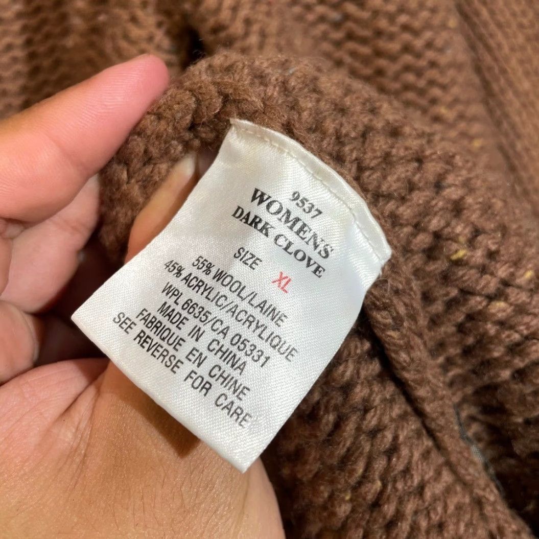 Vintage Woolrich Cardigan Wool Blend Full Zip Knit Sweater Brown Dark Clove Womens XL Size XL / US 12-14 / IT 48-50 - 5 Thumbnail