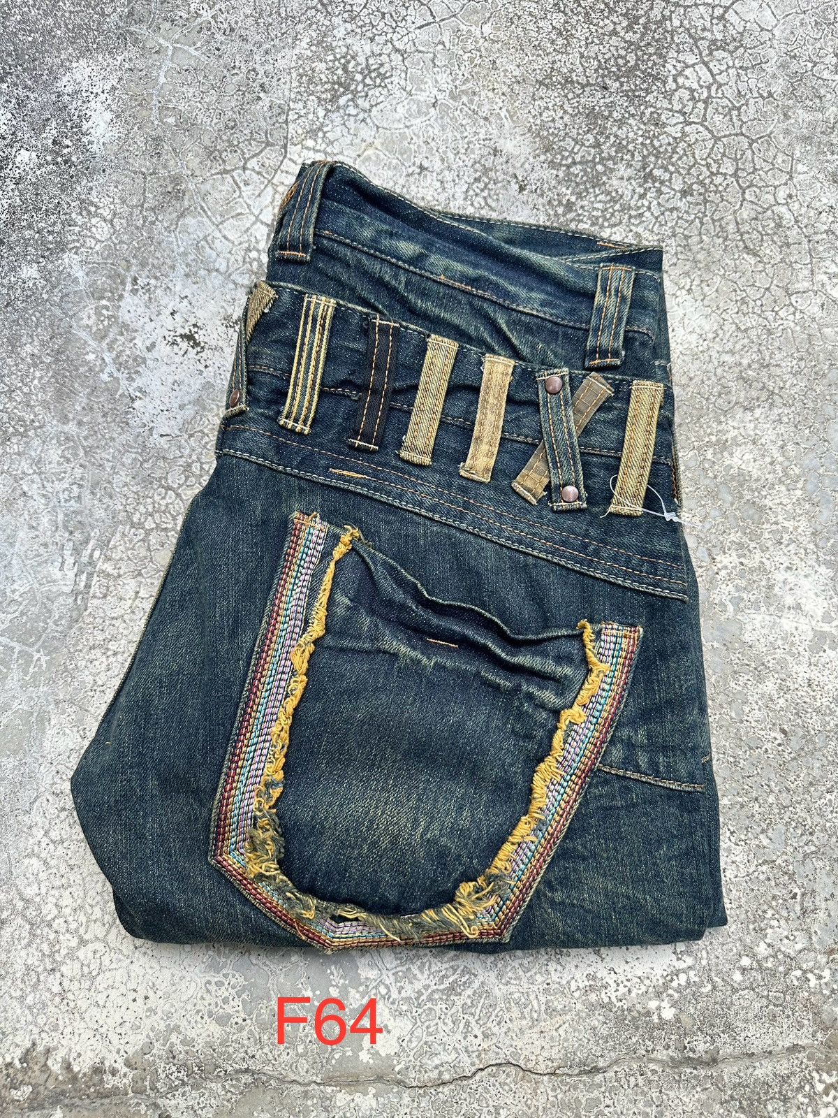 PPFM Double Waist Dominate Handcrafted Rusty Denim 32x31 F64 Size US 32 / EU 48 - 10 Thumbnail