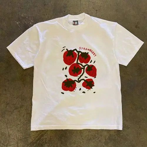 Japanese Brand Sawako x Yuko Loose Tomato Print Short Sleeve T-Shirt White Size US M / EU 48-50 / 2 - 7 Thumbnail