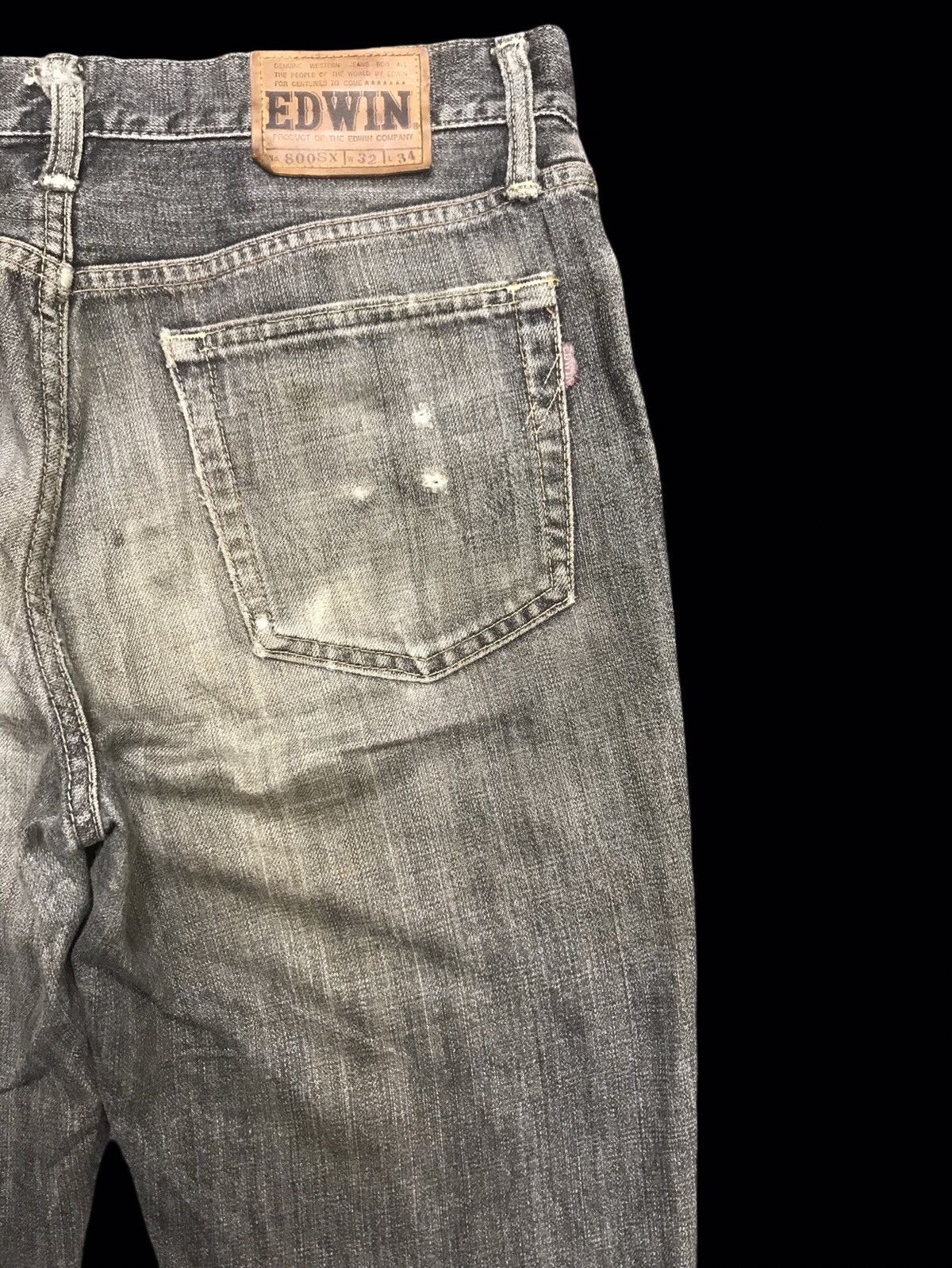 Edwin 💥THRASHED💥ARCHVL EDWIN 800SX BOTTOM DISTRESSED DENIM F244 Size US 31 - 10 Thumbnail