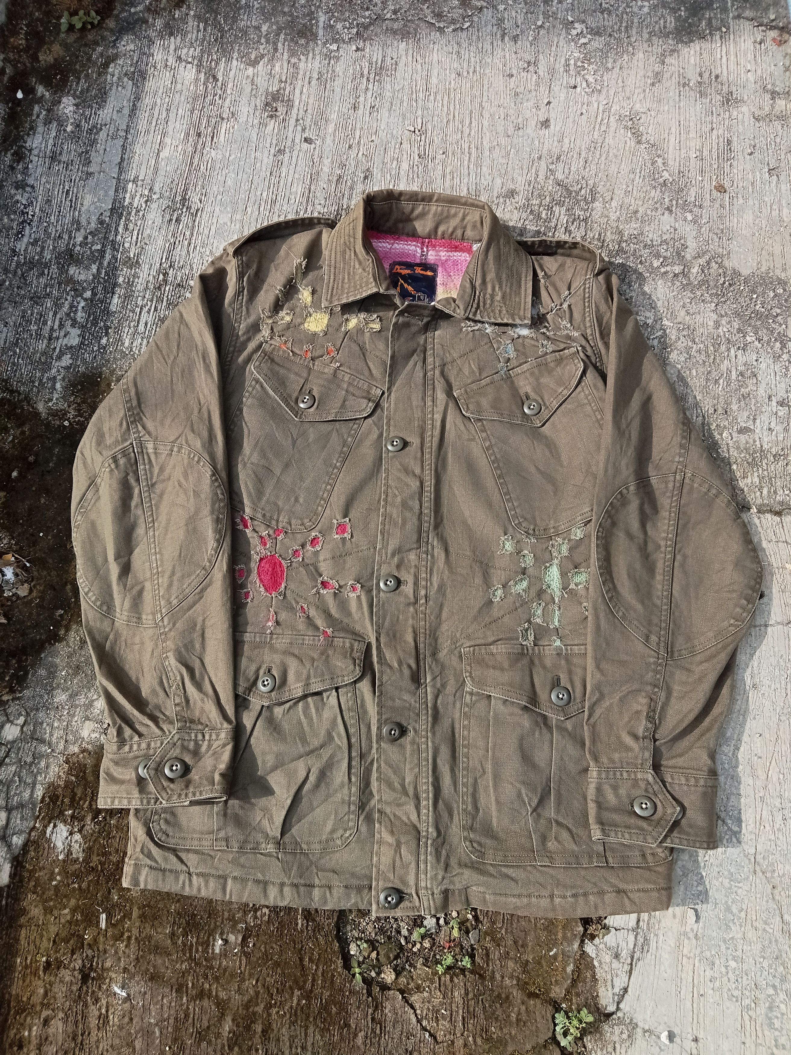 image of Beauty Beast x If Six Was Nine Dragon Thunder Distressed Parka Punk Jacket in Army (Size Medium)
