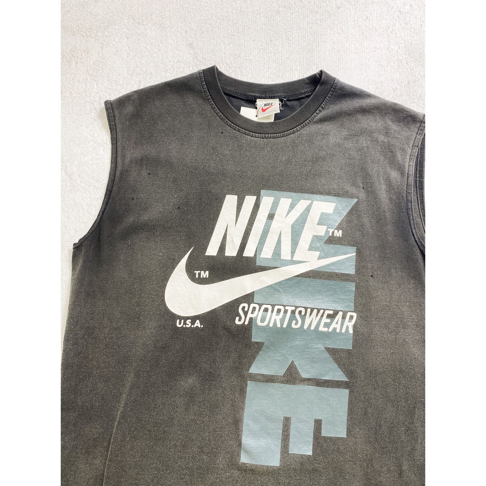 Nike Vintage 90s Nike Grey Sleeveless T-Shirt - Men's XL Size US XL / EU 56 / 4 - 3 Thumbnail