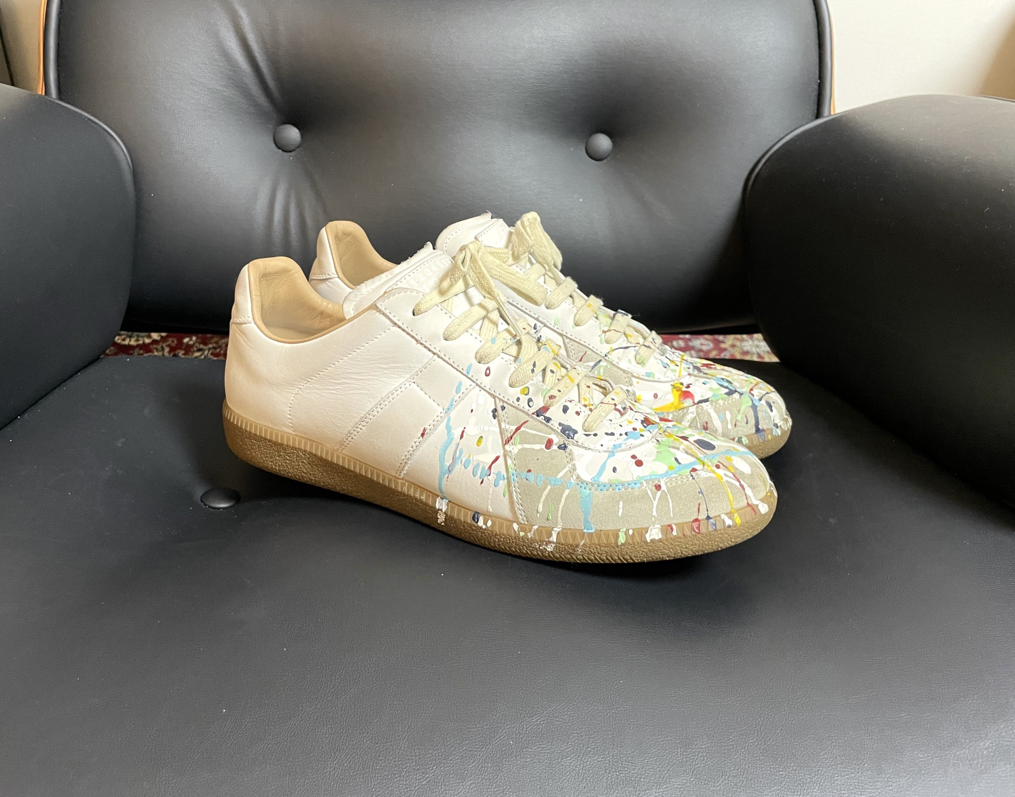 Maison Margiela Maison Margiela GAT (Paint Splatter White) Size US 9.5 / EU 42-43 - 4 Thumbnail