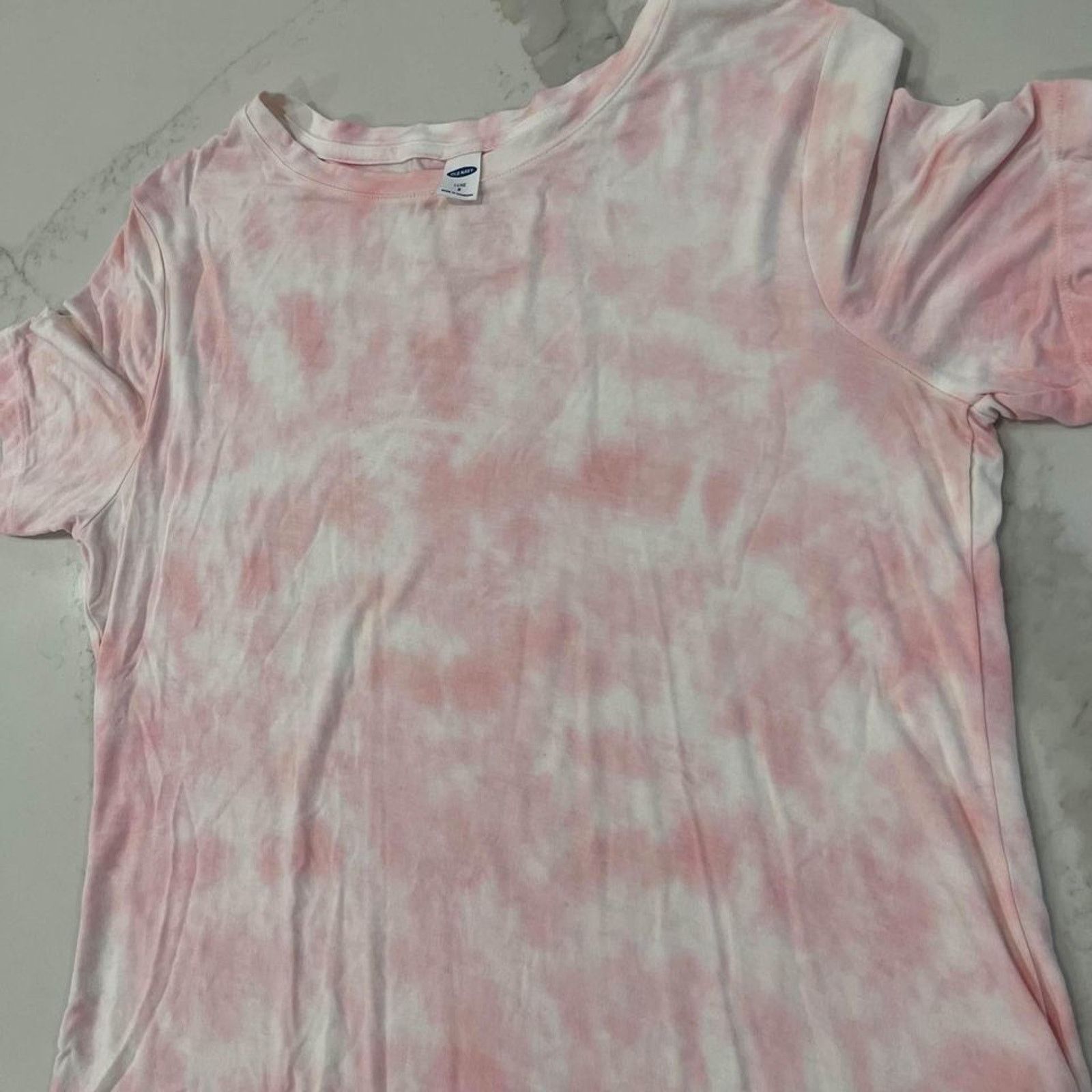 Old Navy Old Navy Luxe Pink White Tie Dye Crewneck Shirt Womens Small Size S / US 4 / IT 40 - 2 Thumbnail
