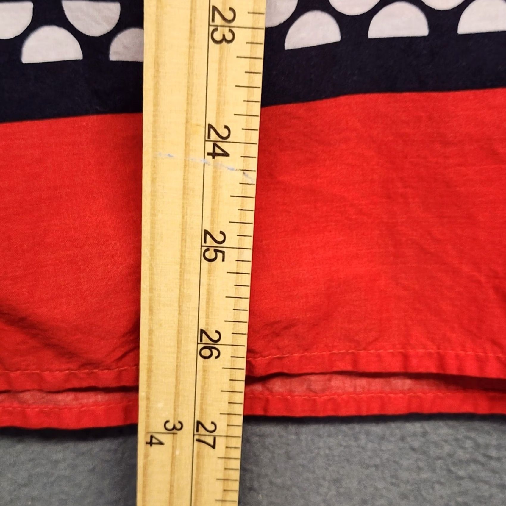 Tommy Hilfiger Tommy Hilfiger Tunic Top Womens Medium Blue Red Popover Lightweight 100% Cotton Geometric V-Neck Blouse Shirt Pullover Machine Washable Size M / US 6-8 / IT 42-44 - 6 Thumbnail