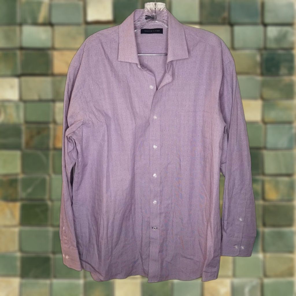 Tommy Hilfiger Tommy Hilfiger Mens Regular Fit Purple Long Sleeve Button-Up L Shirt Size US L / EU 52-54 / 3 - 1 Thumbnail