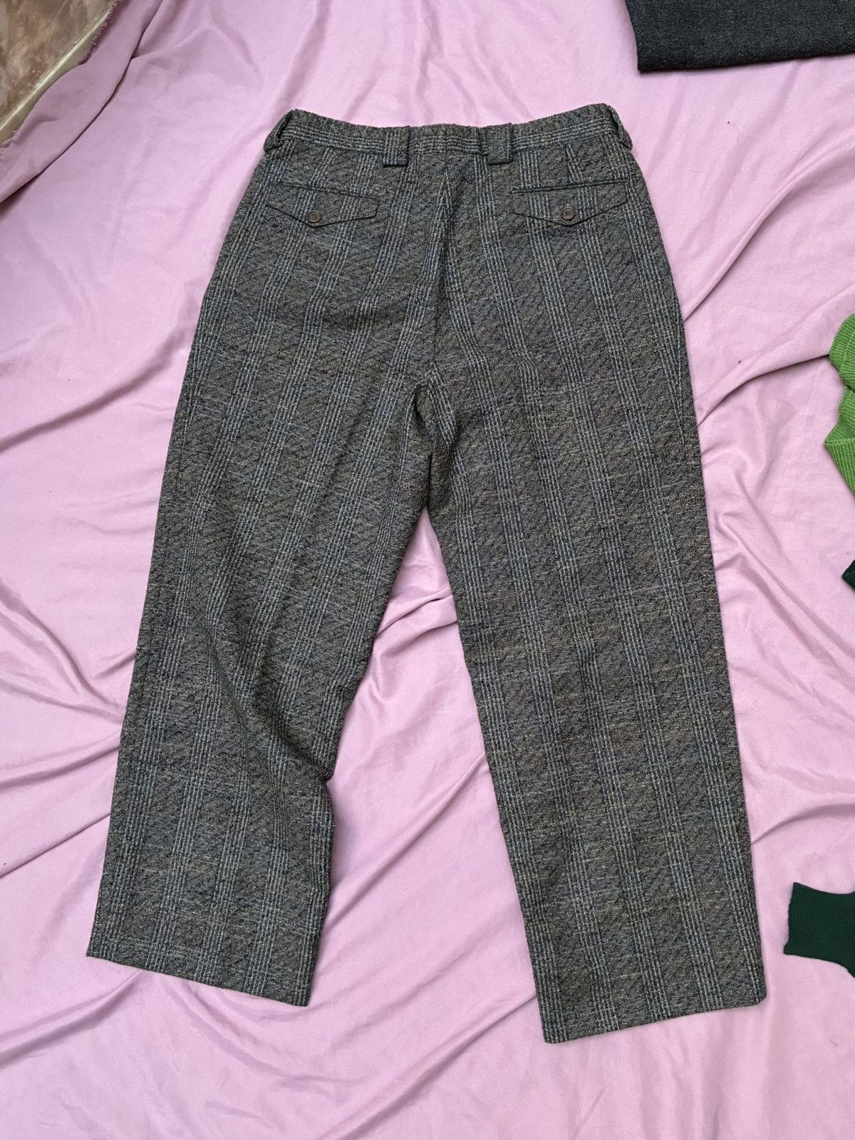 Other GREY ON BLUE PRINCE OF WALES DOUBLE PLEATED WOOL TROUSERS Size 40R - 12 Thumbnail