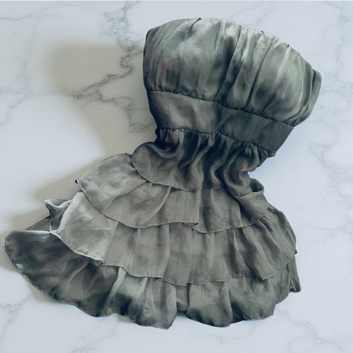 Other Elegant Strapless Ruffle Mini Dress Size L / US 10 / IT 46 - 1 Thumbnail