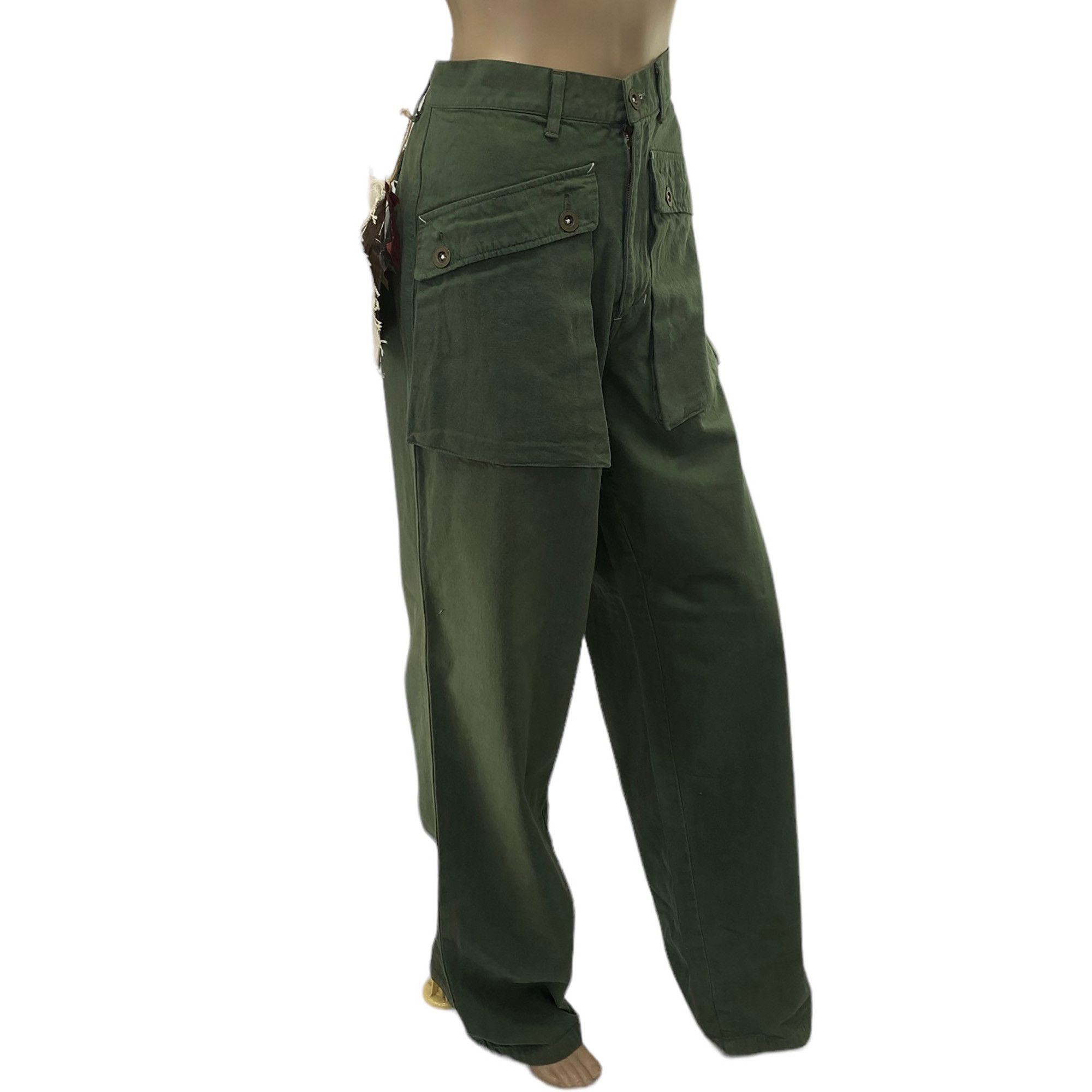 King Jonathan Rare Vintage Green Workwear Cargo Jeans Pants