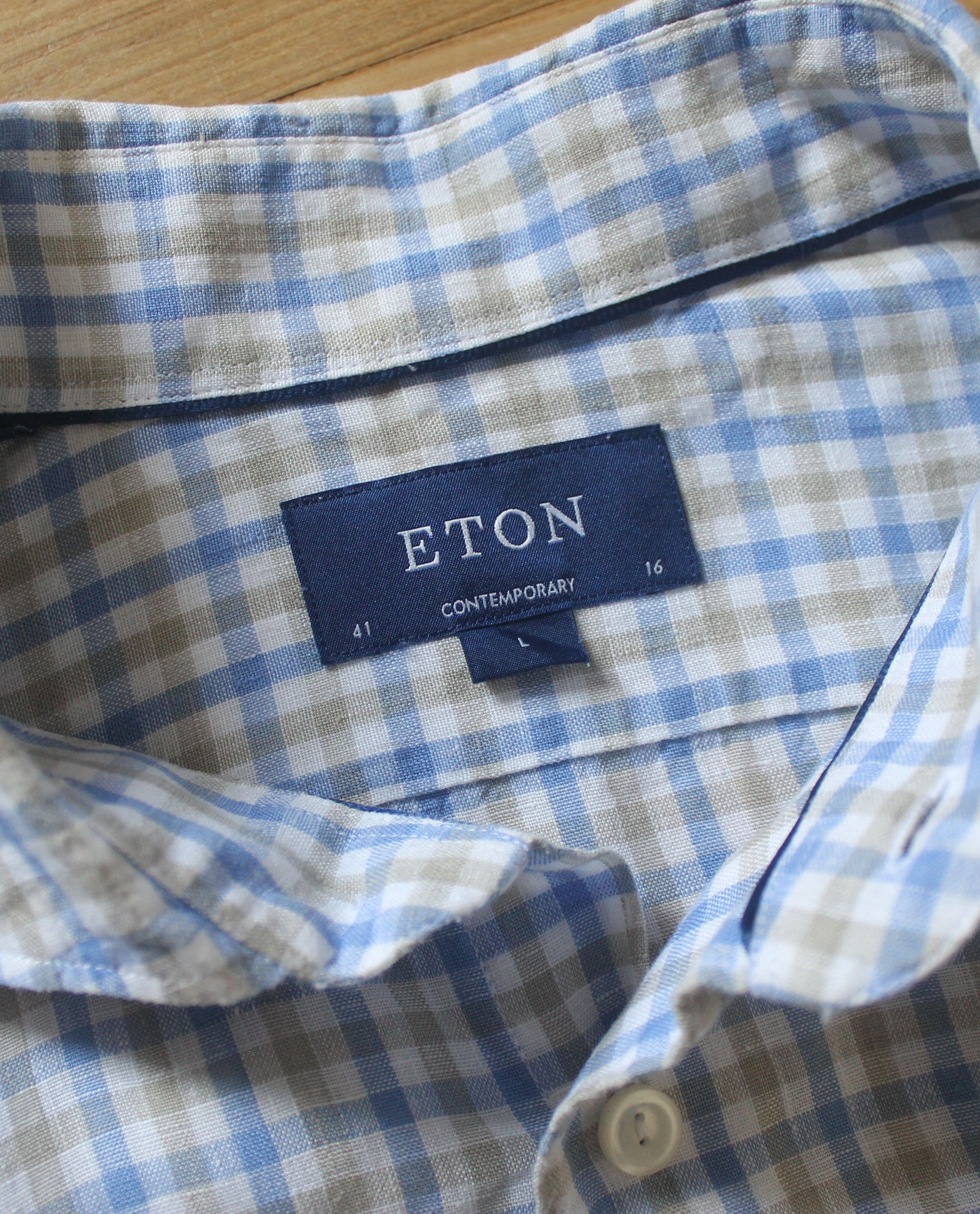 Eton Eton Check Linen Shirt Size US L / EU 52-54 / 3 - 7 Thumbnail