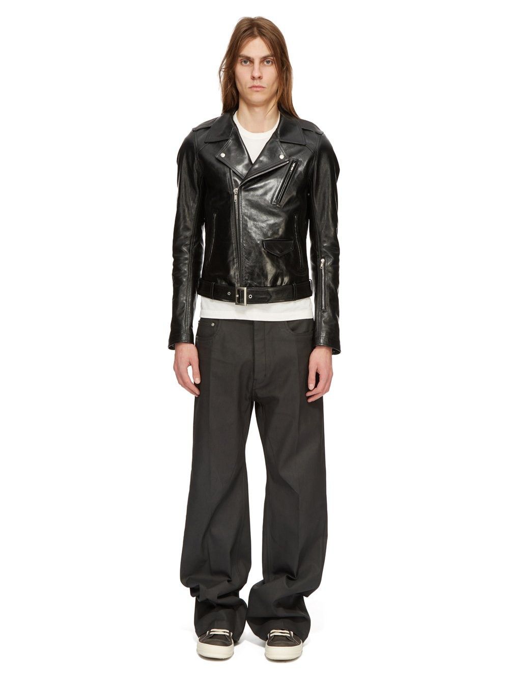 Rick Owens *NEW* GETH BLACK CHALK WIDE LEG JEANS FW24 29 Size US 29 - 4 Thumbnail