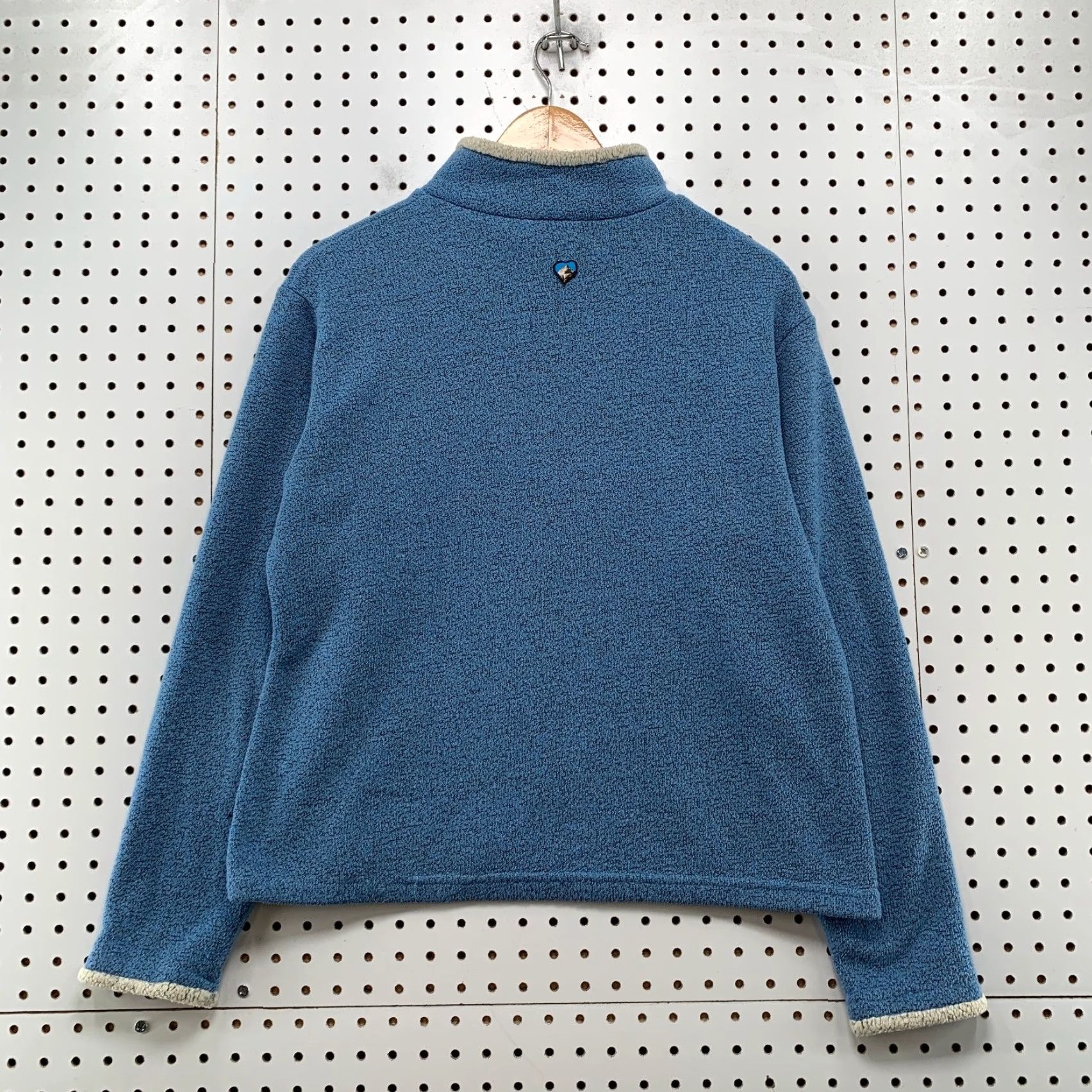Vintage Kuhl Sweater Womens Large Blue White 1/4 Zip FLeece Sherpa Lined Casual Knit Size L / US 10 / IT 46 - 2 Thumbnail