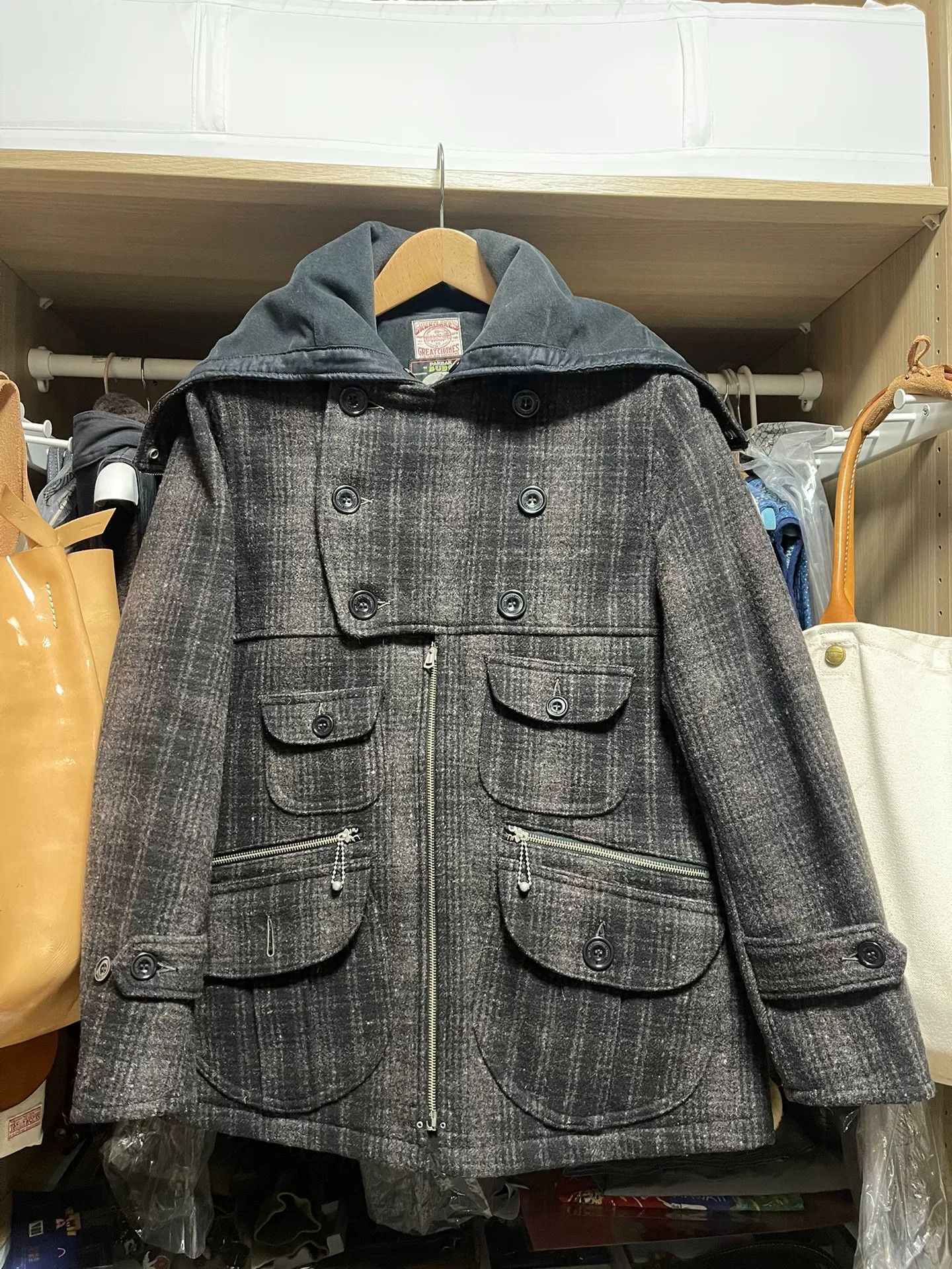 Freewheelers gray checkered wool hunting coat Size US M / EU 48-50 / 2 - 1 Thumbnail