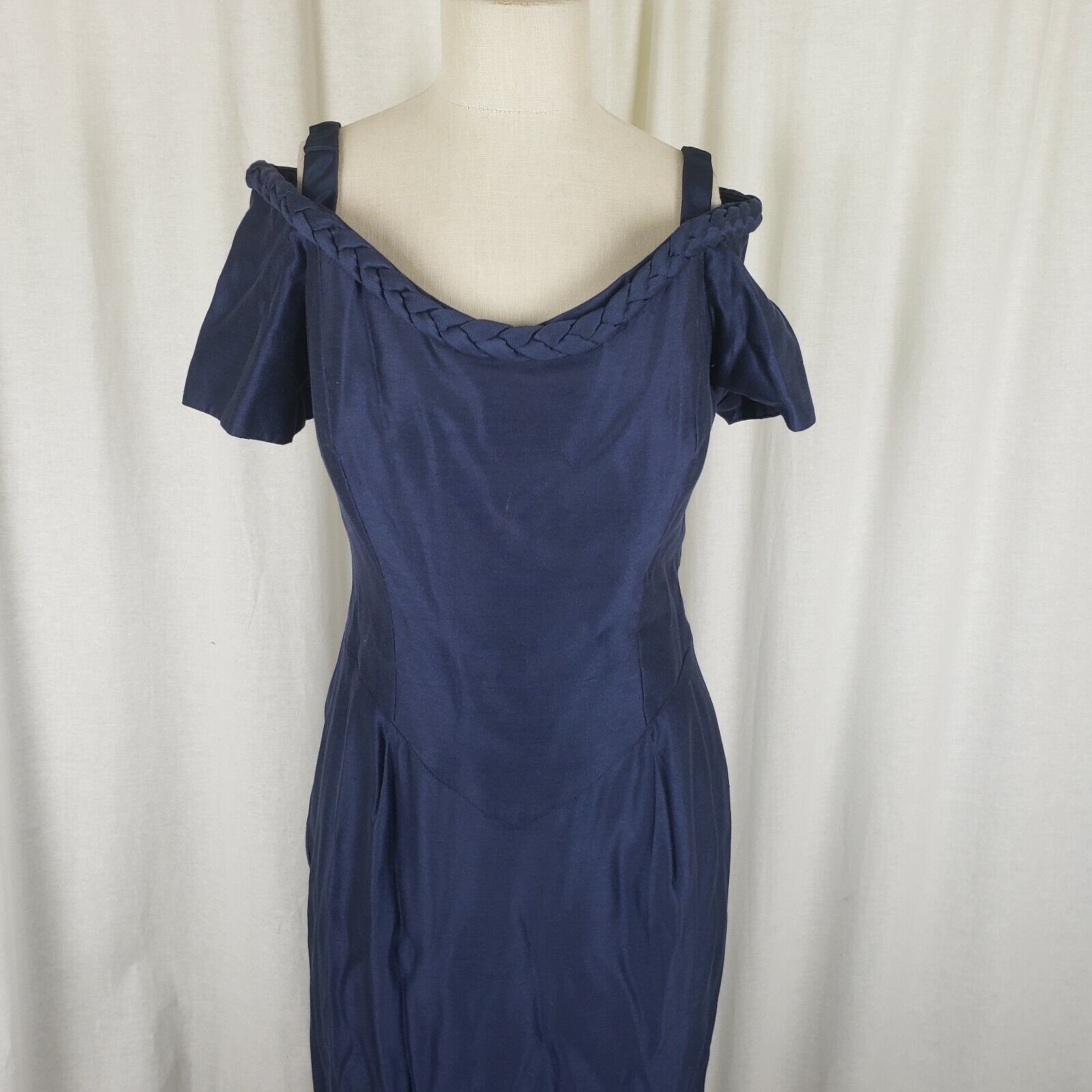 Vintage Watters & Watters Taffeta Formal Prom Maxi Dress Womens 12 Size XL / US 12-14 / IT 48-50 - 2 Thumbnail