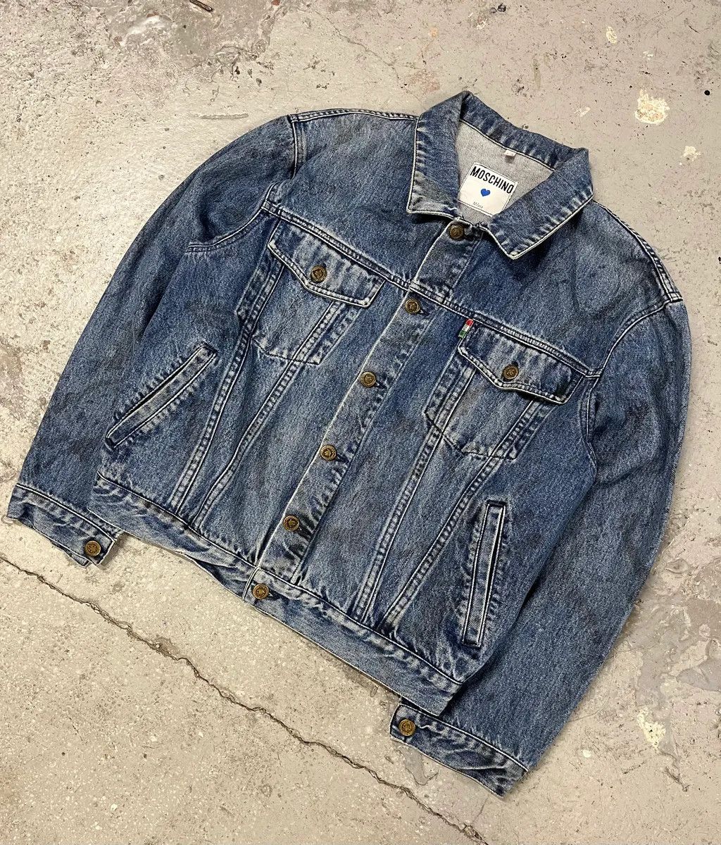 Moschino 2000s Moschino Blue Painted Effect Rebel Denim Jacket Size US M / EU 48-50 / 2 - 6 Thumbnail