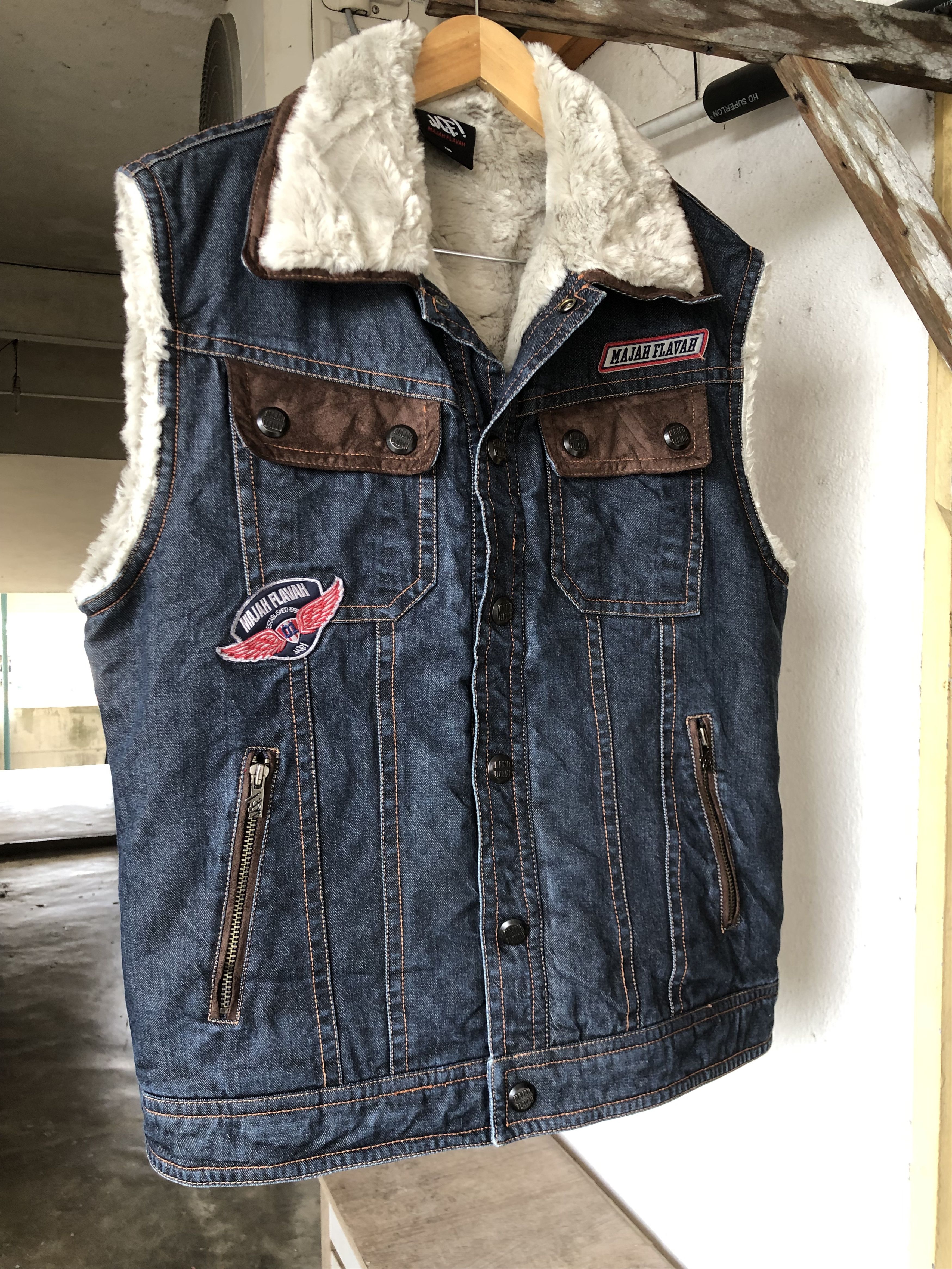 Japanese Brand Rare Majah Flavah Undaground HipHop Denim Vest Jacket Size US L / EU 52-54 / 3 - 12 Thumbnail