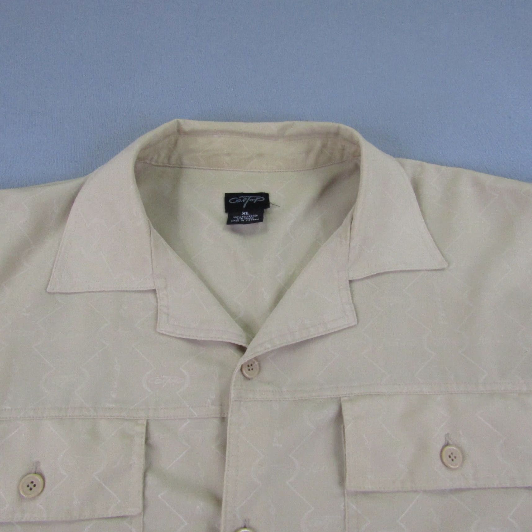 Vintage VINTAGE Cal Top Shirt Mens XL Beige Button-Up Collared Short Sleeve Vintage: Cal Top Shirt Mens XL Beige Button-Up Collared Short Sleeve Size US XL / EU 56 / 4 - 3 Thumbnail