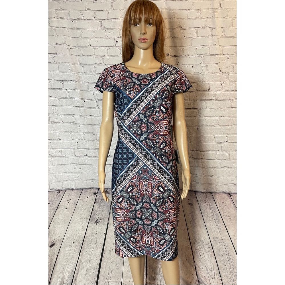 Vince Camuto NWT New $138 Vince Camuto Mixed Print Scuba Crepe Body-Con Size XL / US 12-14 / IT 48-50 - 2 Thumbnail