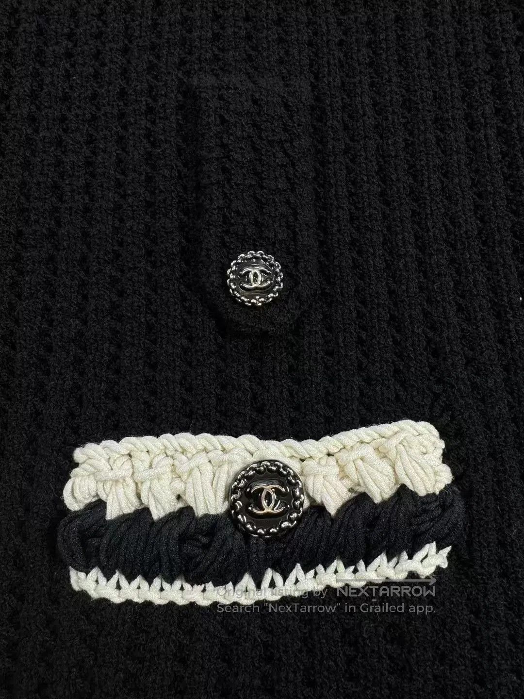 Chanel Chanel Black White Woven Trim Camisole Dress. Size XXS / US 00 / IT 34 - 4 Thumbnail