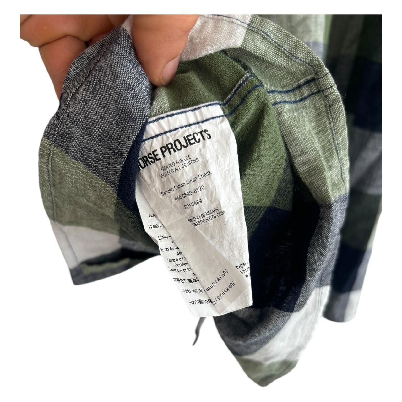 Norse Projects Norse projects Carsten cotton linen check shirt green Size US S / EU 44-46 / 1 - 4 Thumbnail