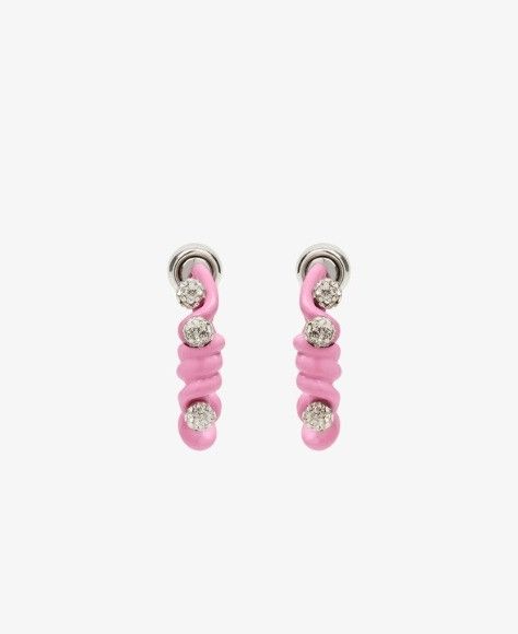 Givenchy o1gr1nt0125 Size: OS / Twisted Crystal Hoop Earrings Pink Size ONE SIZE - 1 Preview