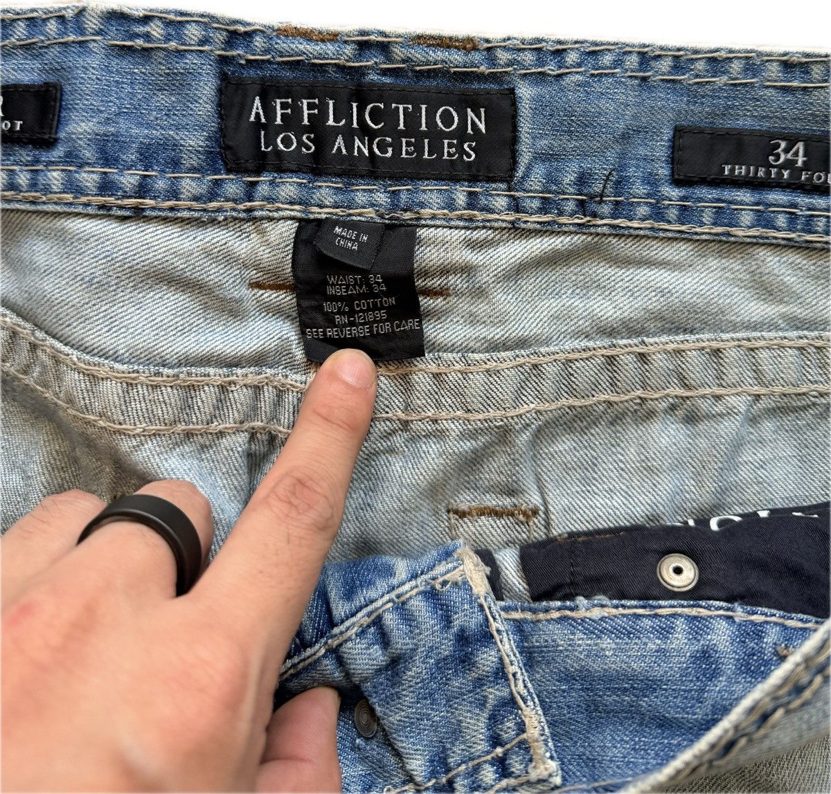 Affliction Rare Rhinestone Affliction Jeans Size US 34 / EU 50 - 7 Thumbnail