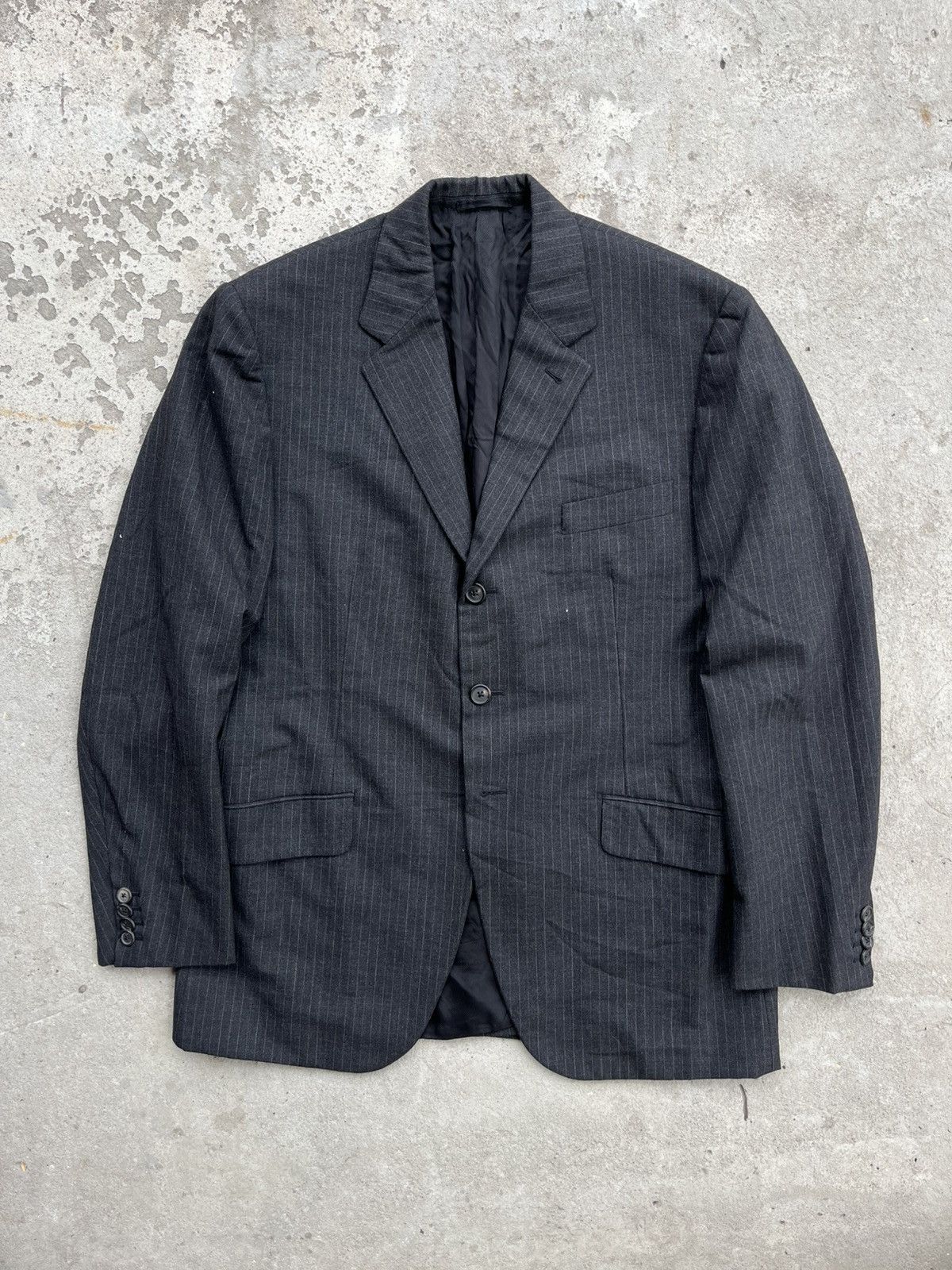 Prada Prada Vintage Wool Stripped Blazer Jacket Size US L / EU 52-54 / 3 - 1 Thumbnail