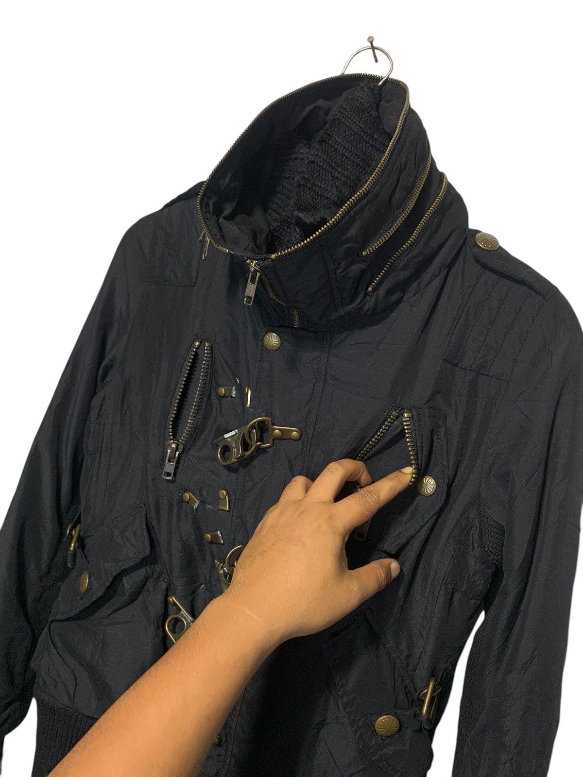 20471120 2000s SLY - VKEI STYLE GOTHIC PUNK CARGO DOUBLE LAYER JACKET Size US M / EU 48-50 / 2 - 8 Thumbnail