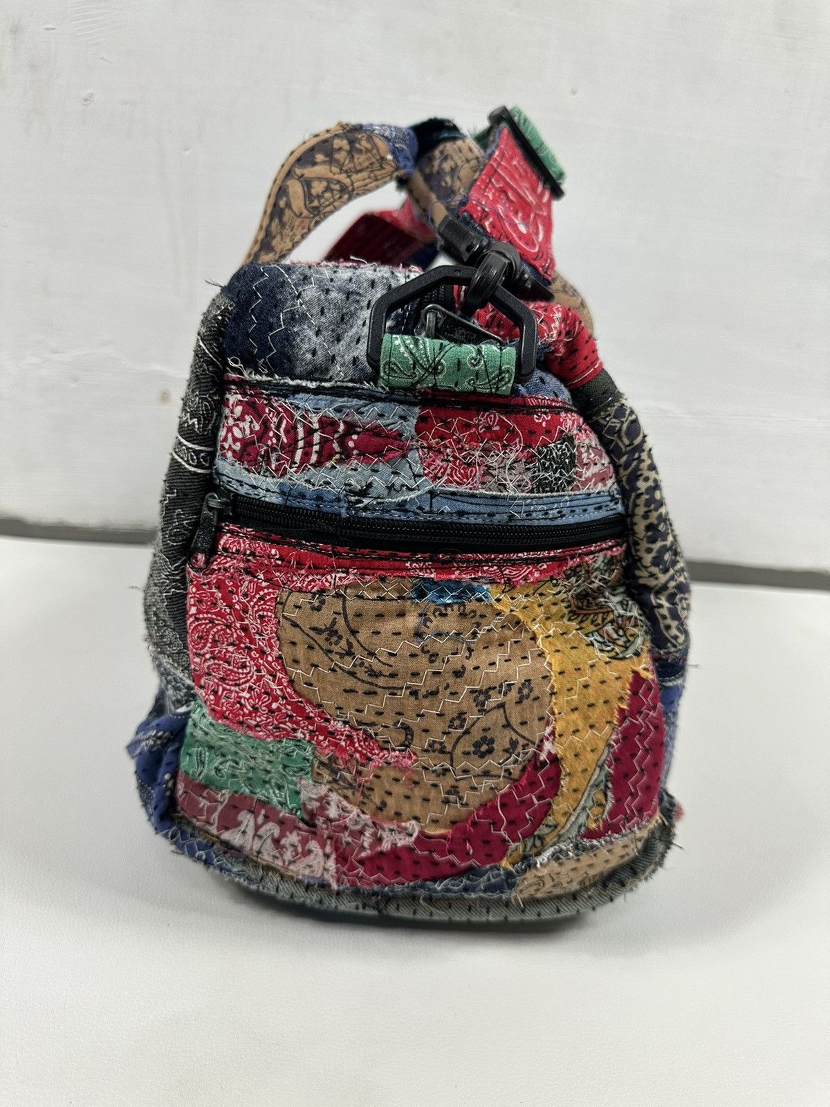 Handmade Custom Made Distressed Patchwork Boro Paisley Sling bag Size ONE SIZE - 6 Thumbnail