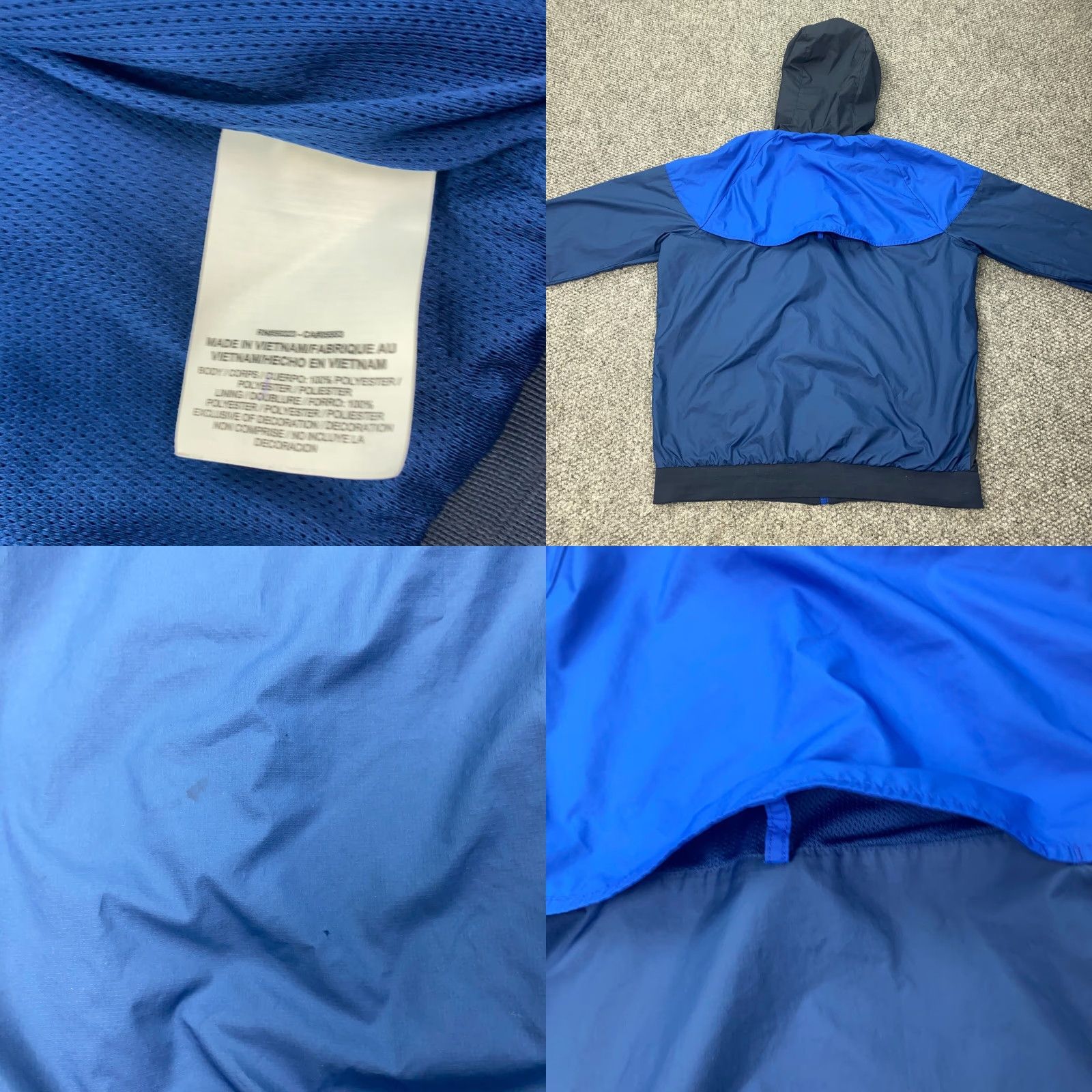 Nike VINTAGE Nike Sportswear Windrunner Jacket Mens M Blue Windbreaker Hooded Zip Pockets All Seasons Regular Fit Geometric 90s? Size US M / EU 48-50 / 2 - 8 Thumbnail