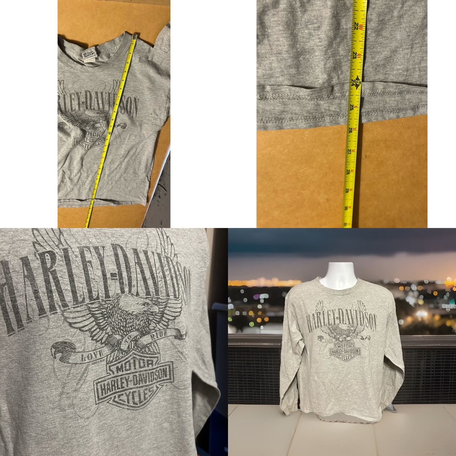 Harley Davidson Harley Davidson Beartooth Montana Long Sleeve Shirt - Men's Large Gray 2010-2019 Knit Cotton Shirt Size US L / EU 52-54 / 3 - 9 Thumbnail
