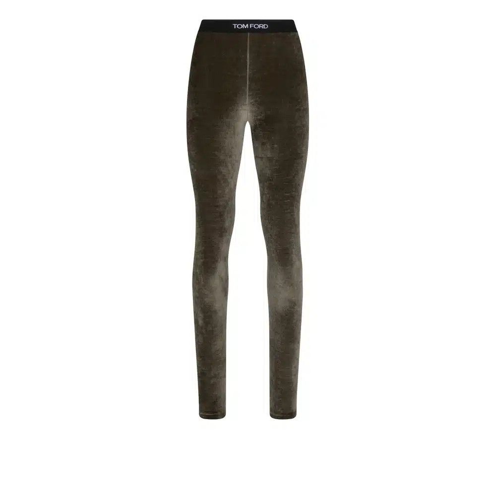 Tom Ford o1loc1c0625 PAJ121 Velvet Signature Leggings in Grey Size 25" / US 0 / IT 36 - 1 Thumbnail