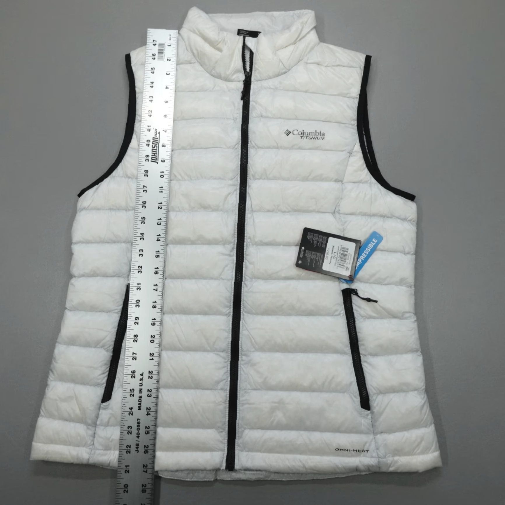 Vintage Columbia Down VEST Jacket Women's L Omni-Heat PACKABLE White Jacket Vest Size L / US 10 / IT 46 - 7 Thumbnail