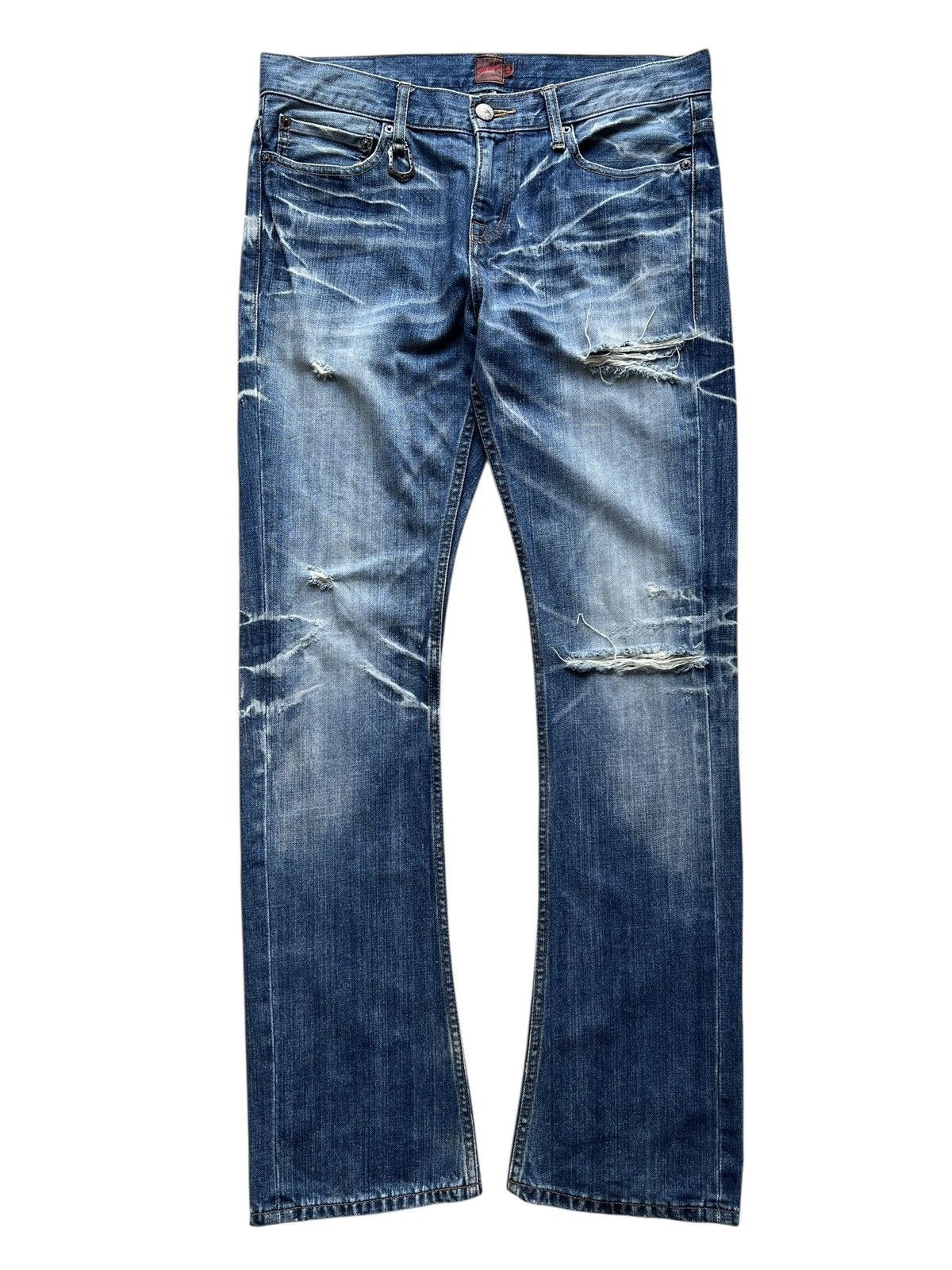 JACKROSE Jackrose Distressed Whiskers Flare Denim Size US 34 / EU 50 - 1 Thumbnail