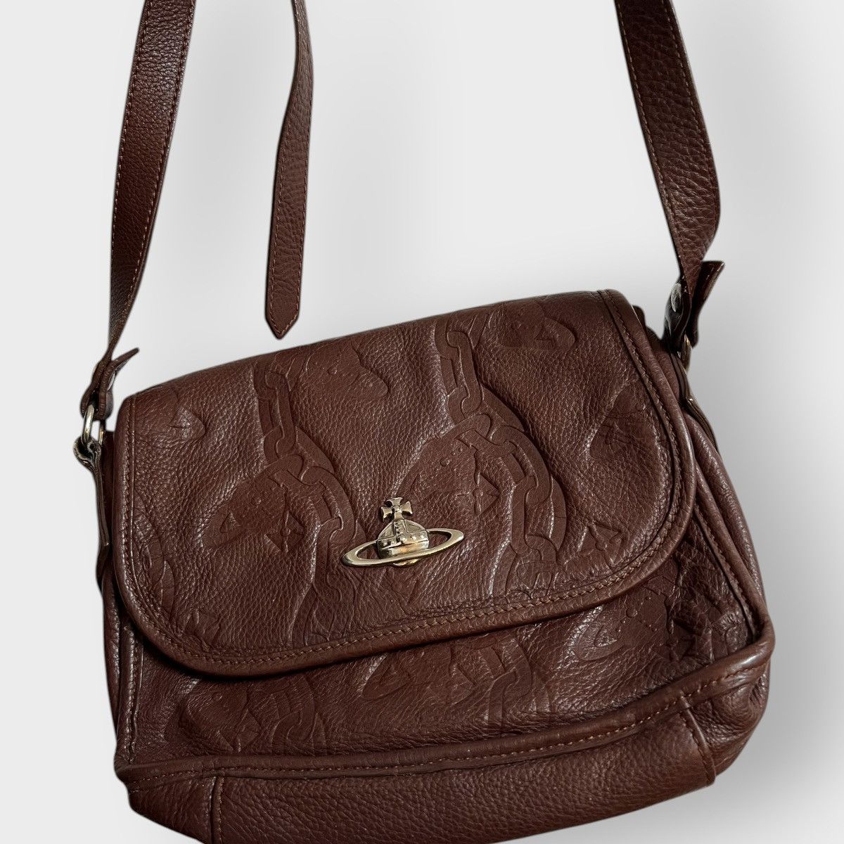 Vivienne Westwood Vivienne Westwood Golden Saturn Orb Messenger Bag Size ONE SIZE - 3 Thumbnail