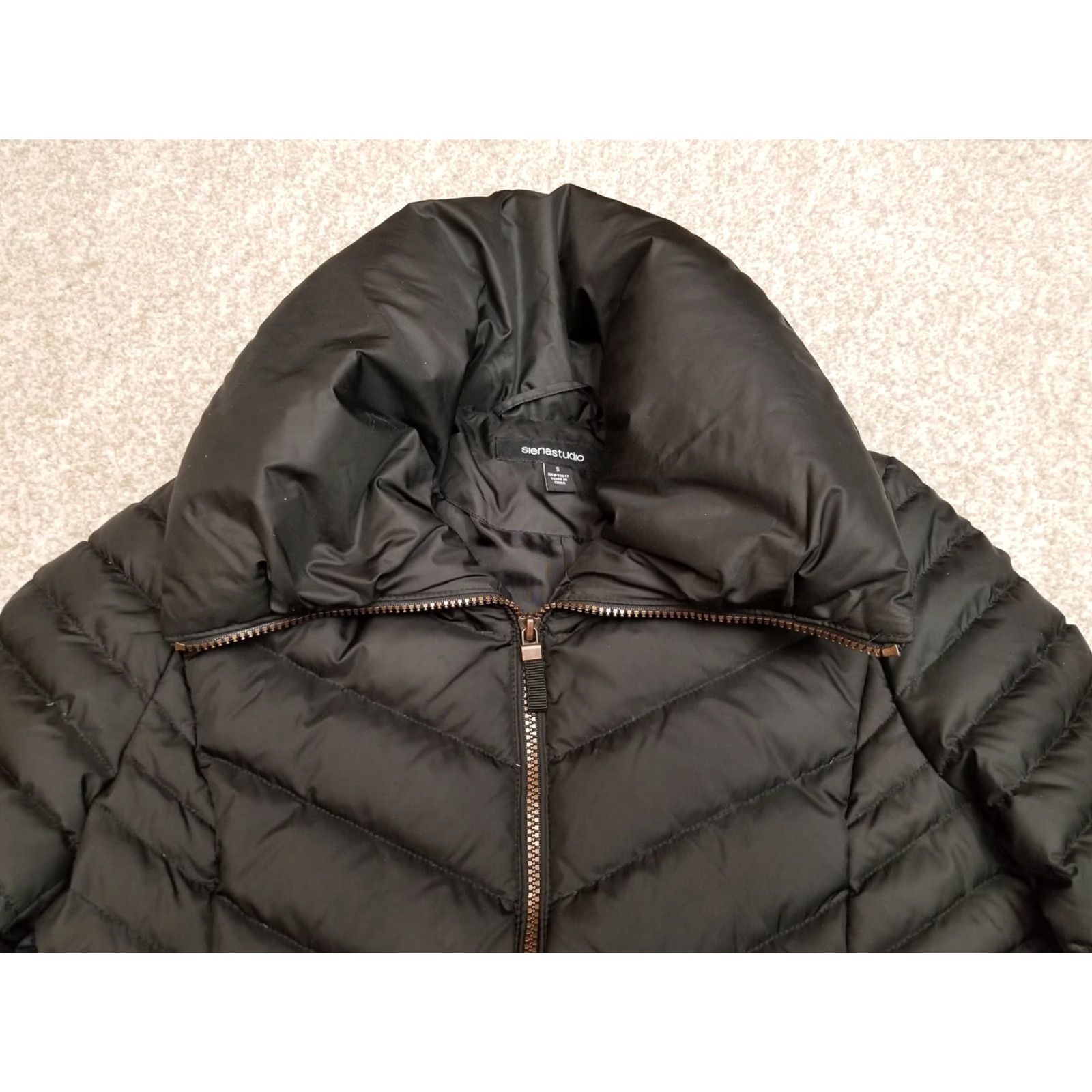 Vintage Sienastudio Puffer Jacket Womens Small Black Down Quilted Insulated Parka Size S / US 4 / IT 40 - 6 Thumbnail